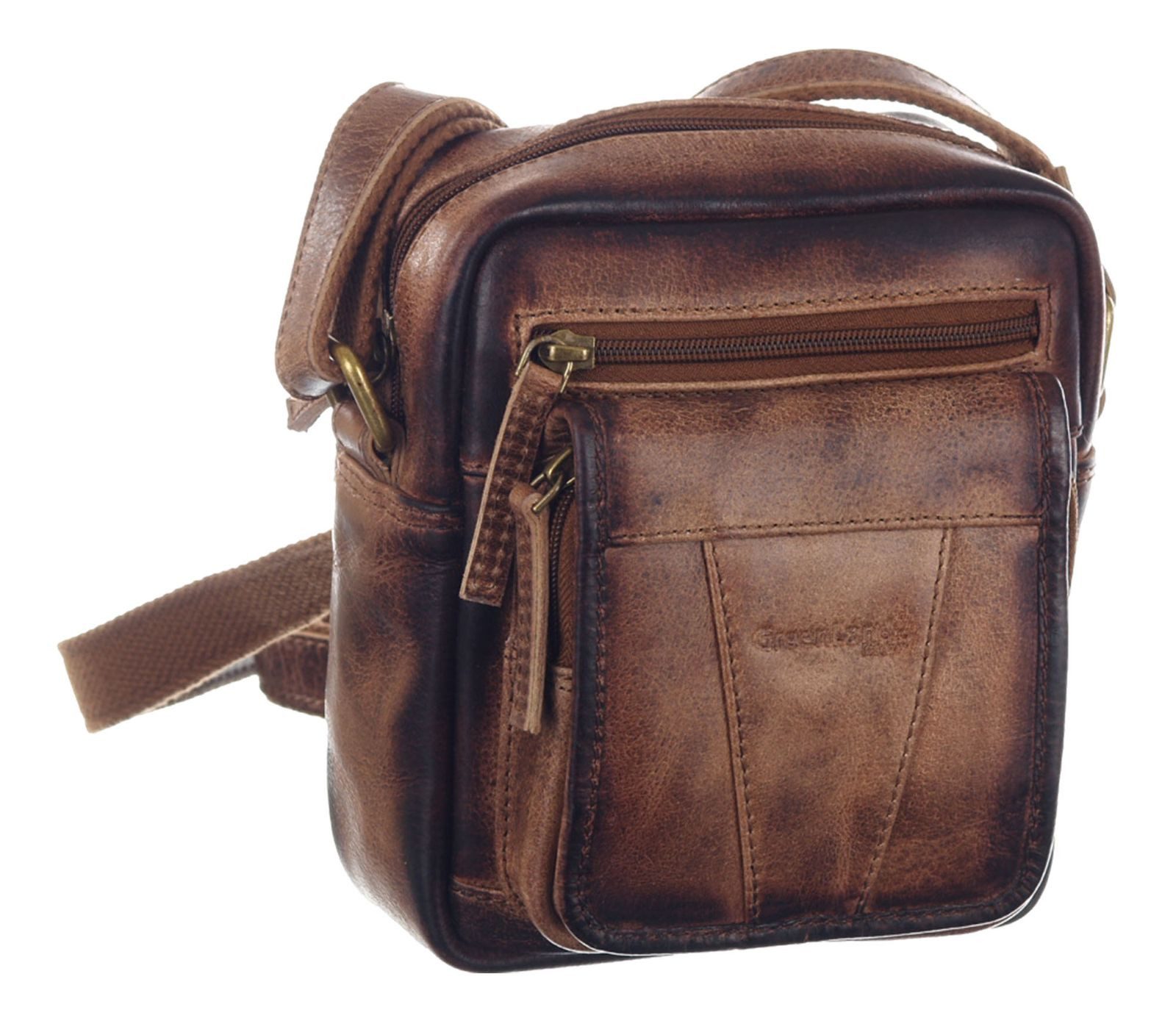 GreenLand Nature Umhängetasche Crossbody Bag, aus echtem Leder
