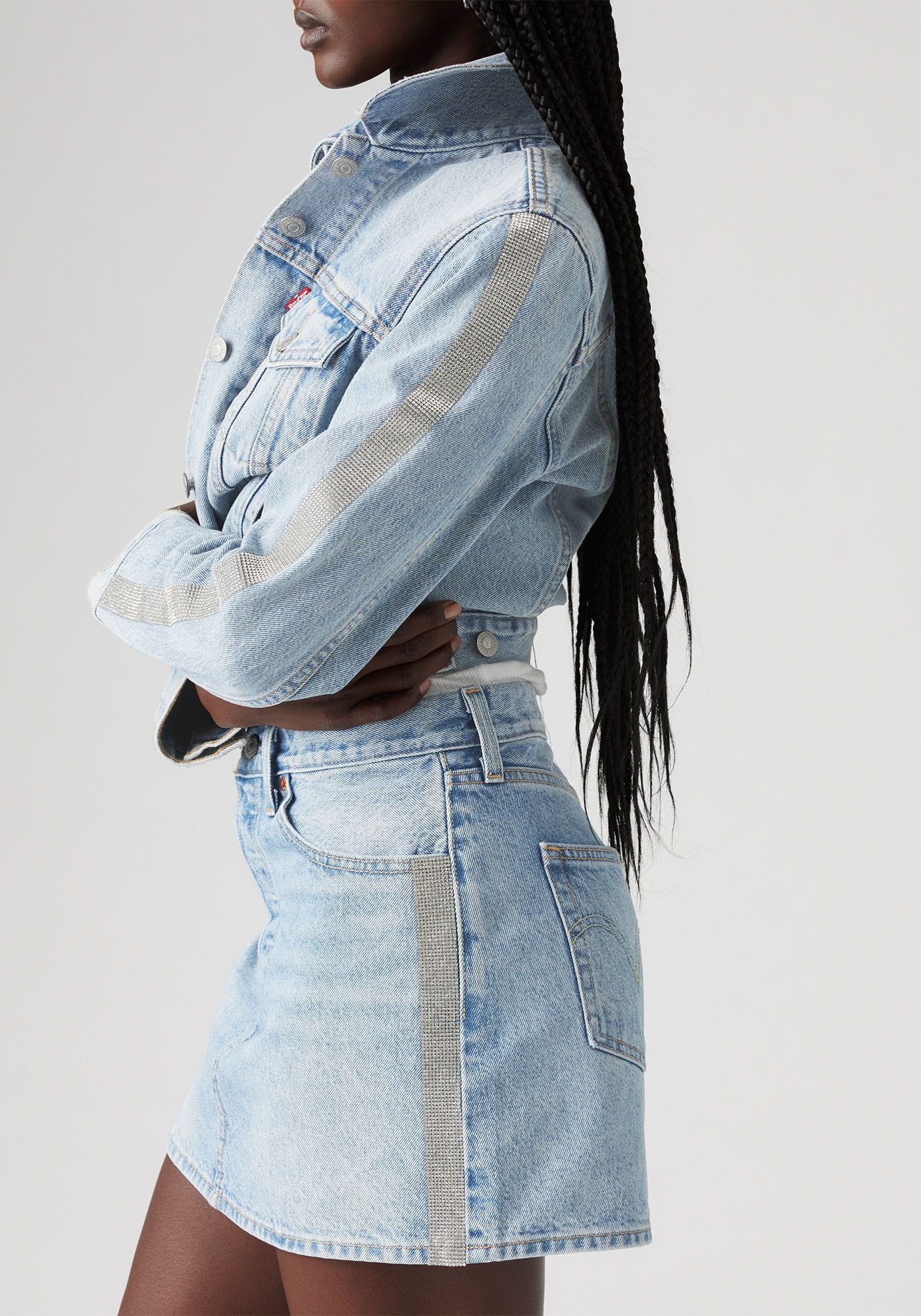 Levi's® Jeansrock ICON SKIRT mit Glitzerdetails an Seitennähten – Bild 4 von 5