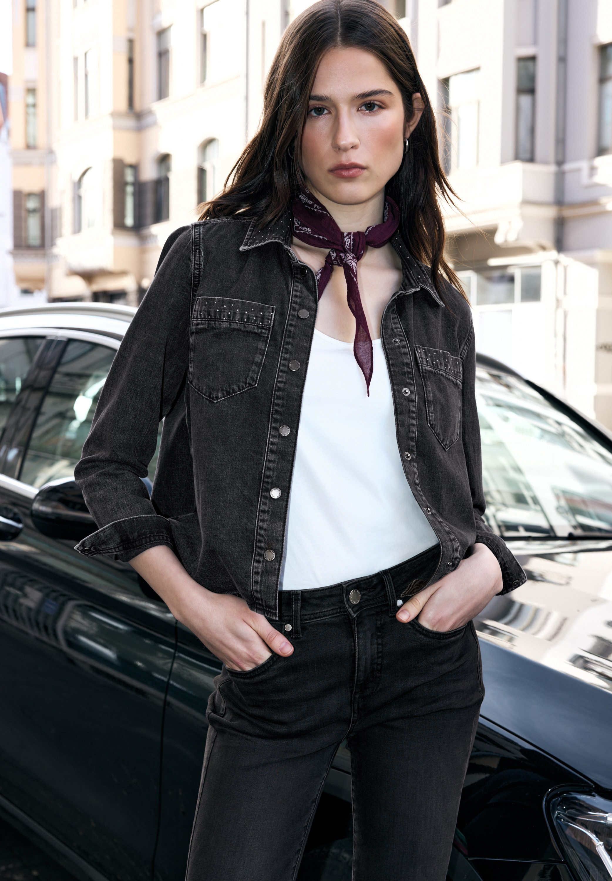 STREET ONE STUDIO Langarmbluse mit Glitzer-Detail