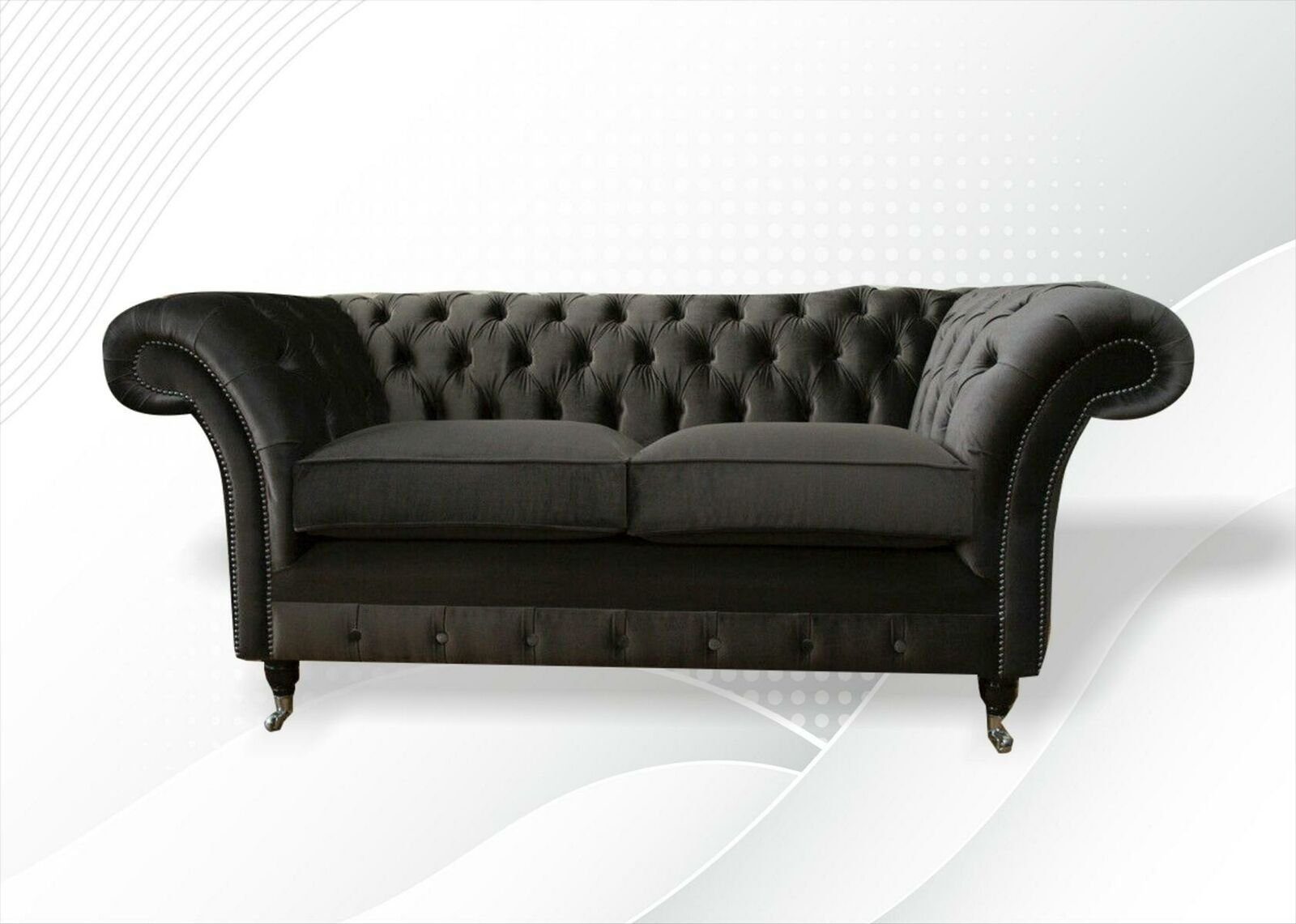 JVmoebel Chesterfield-Sofa, Chesterfield Sofa Kreative 2 Sitzer Design Schwarz Sofas Couchen Polster Neu