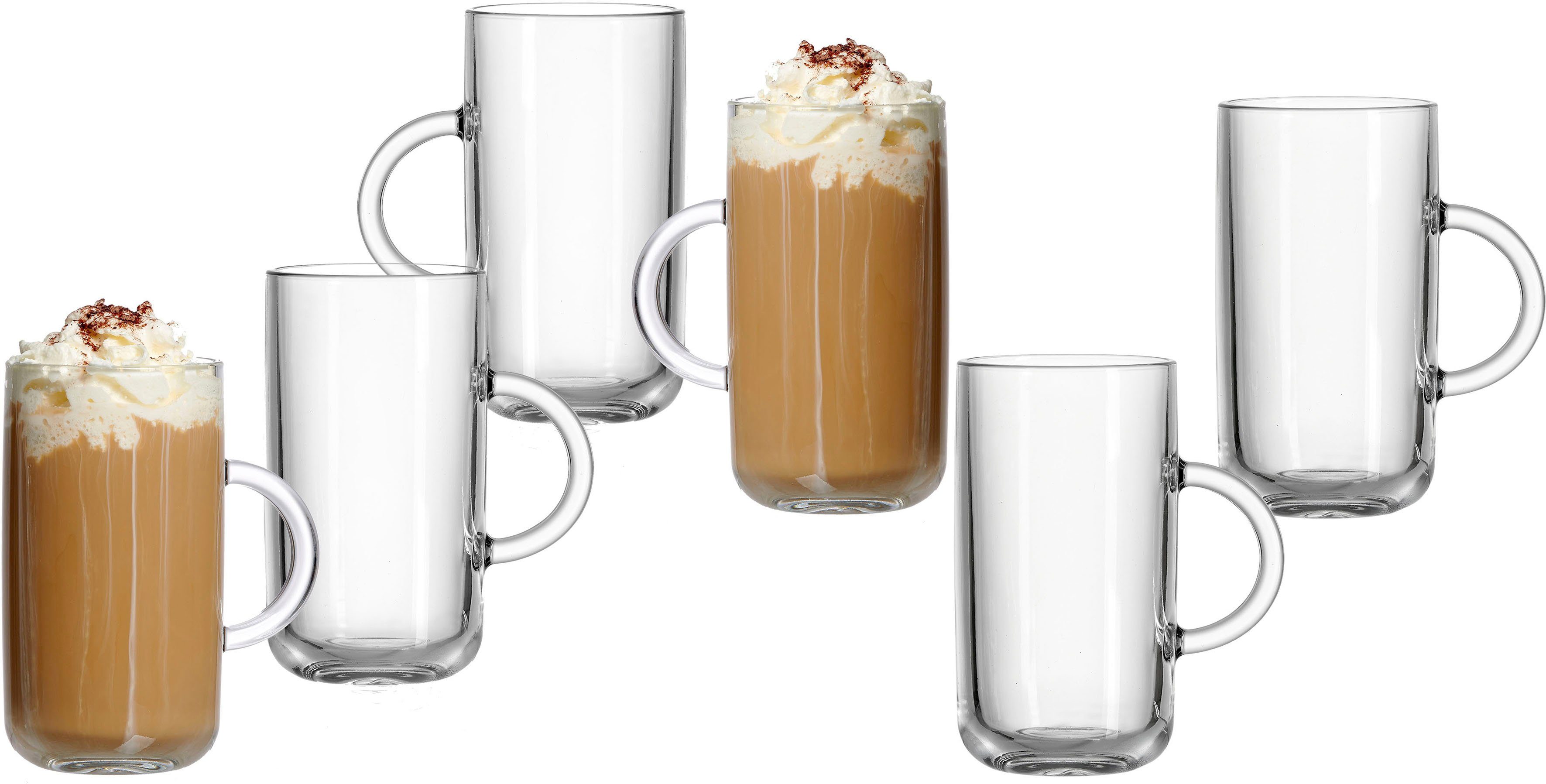 Juego De 4 Vasos Para Latte Macchiato Con Pajitas De Cristal - Elegante Y Práctico