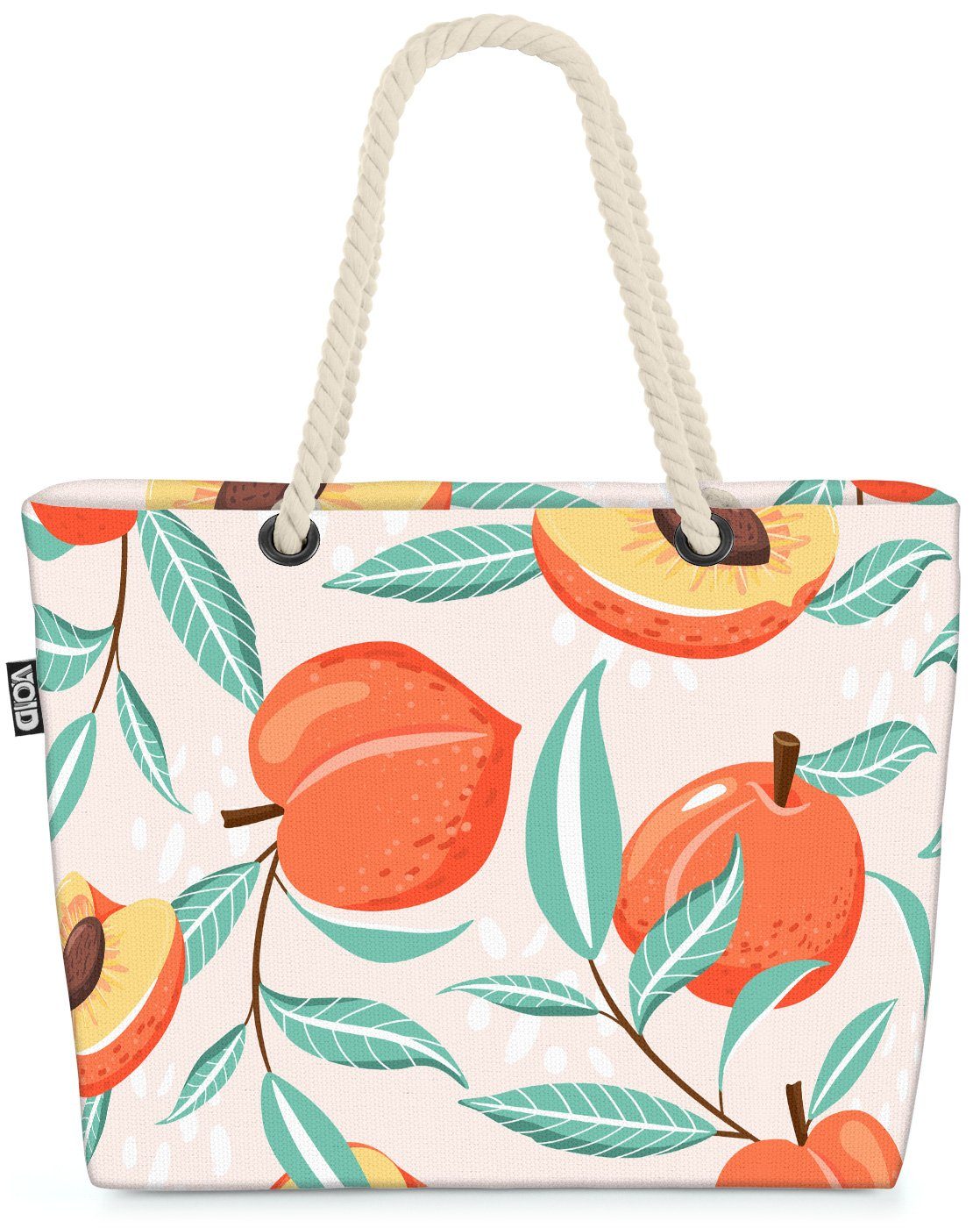 VOID Strandtasche (1-tlg), Pfirsich Sommer Beach Bag Küche Orange Pfirsich Südfrüchte Saft Pfirsichbaum