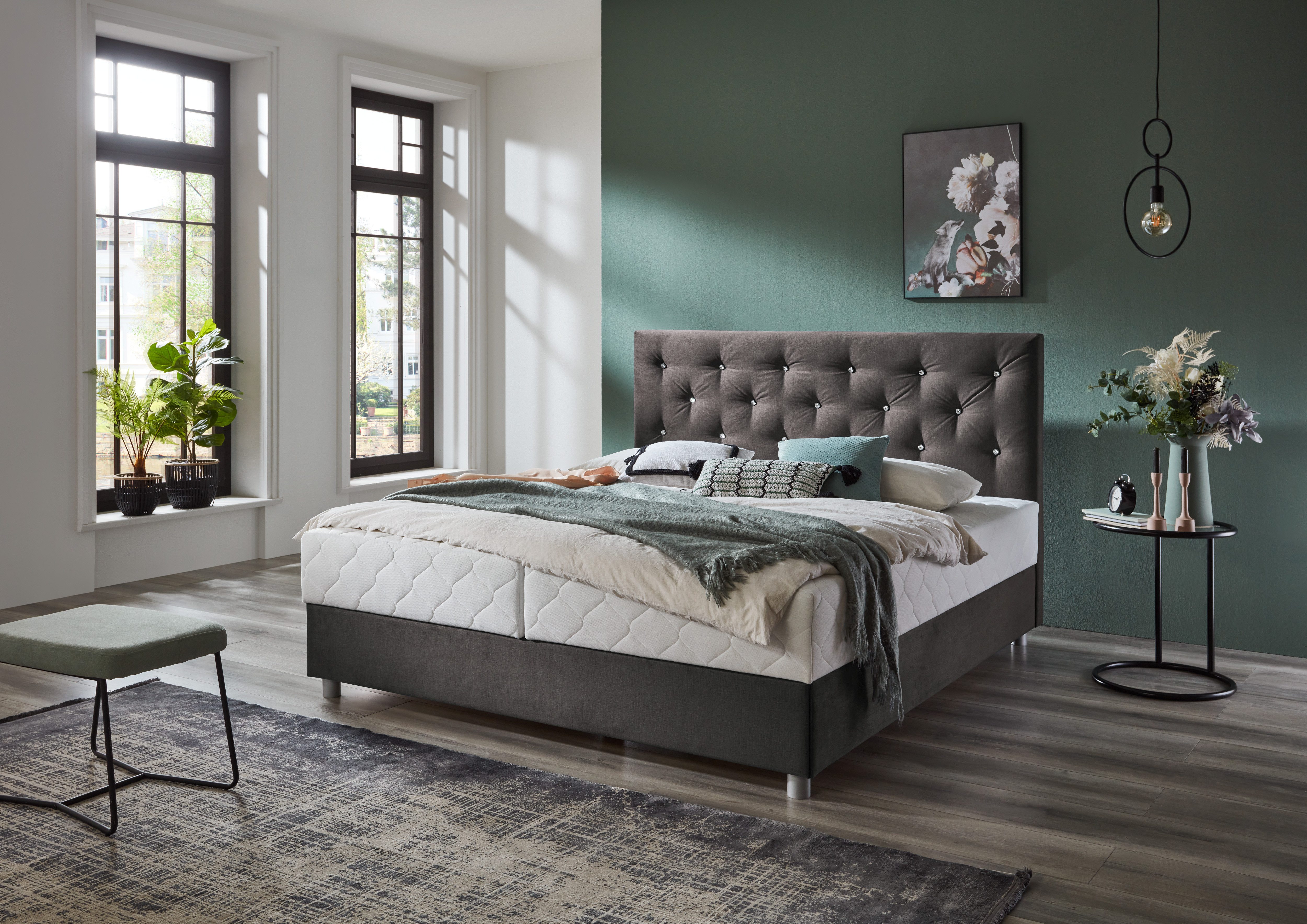 ATLANTIC home collection Boxbett "CELIA im hochwertiger Samtoptik", mit Tas günstig online kaufen