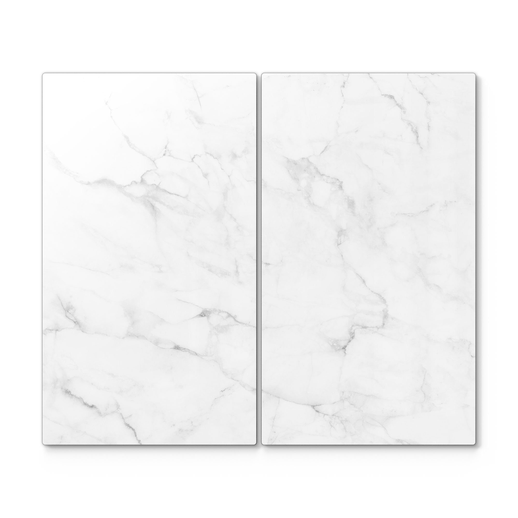 DEQORI Herdblende-/Abdeckplatte 'Marmorplatte im Detail', Glas, (2 tlg), Herdabdeckplatte Ceranfeld Herd Platte Abdeckung Glasplatte