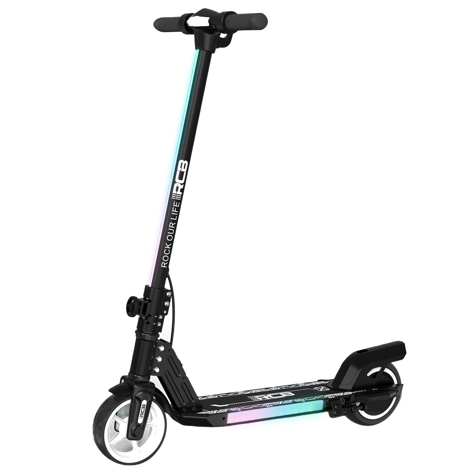 RCB Elektro-Kinderroller R12 Elektrischer Kinder-Scooter, klappbar, bis 10 km Reichweite, LED