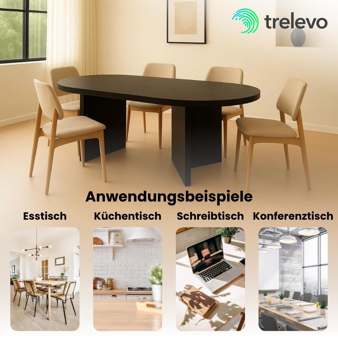 Trelevo® Esstisch Esszimmertisch 160x90 cm, Schwarze-Optik, günstig online kaufen