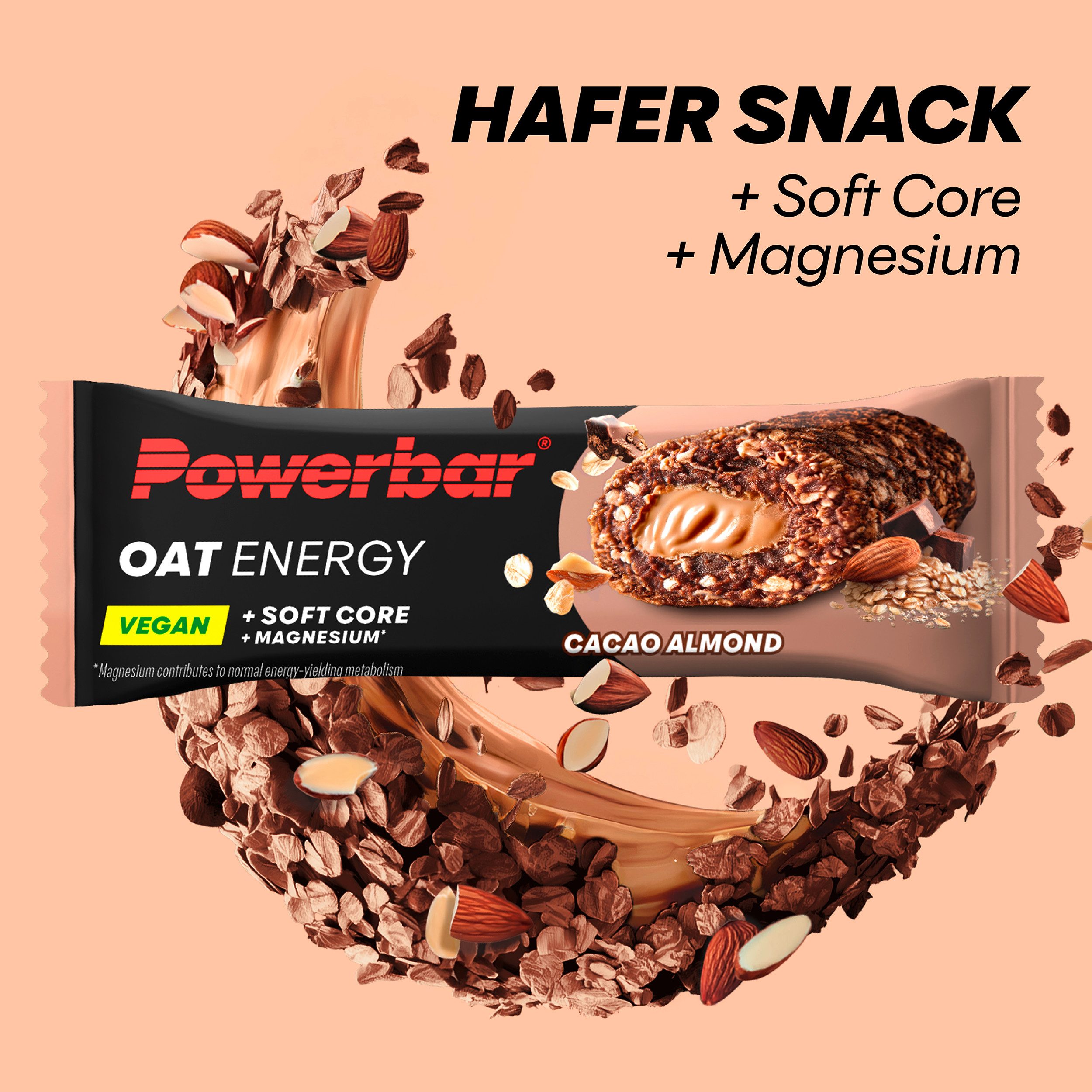 PowerBar Riegel Oat Energy Cacao Almond 15x50g veganer Haferriegel, 15 x 50 g, 15 St.