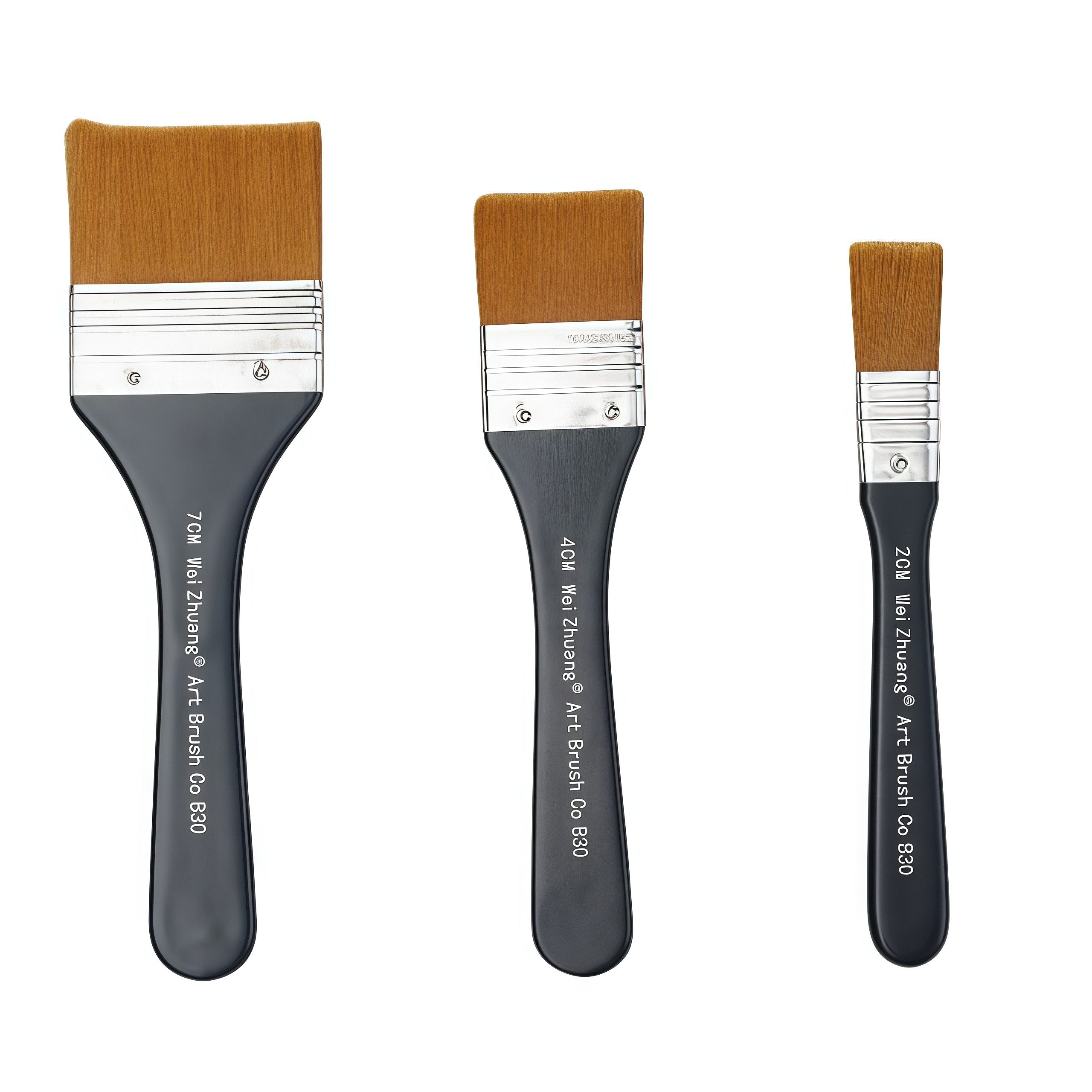 FOUORTUNATE-BEE Malpinsel 3er Set Flachpinsel für Acryl- und Ölmalerei, (3 St), Flachpinsel Set für Malerei mit Acryl- und Ölfarben