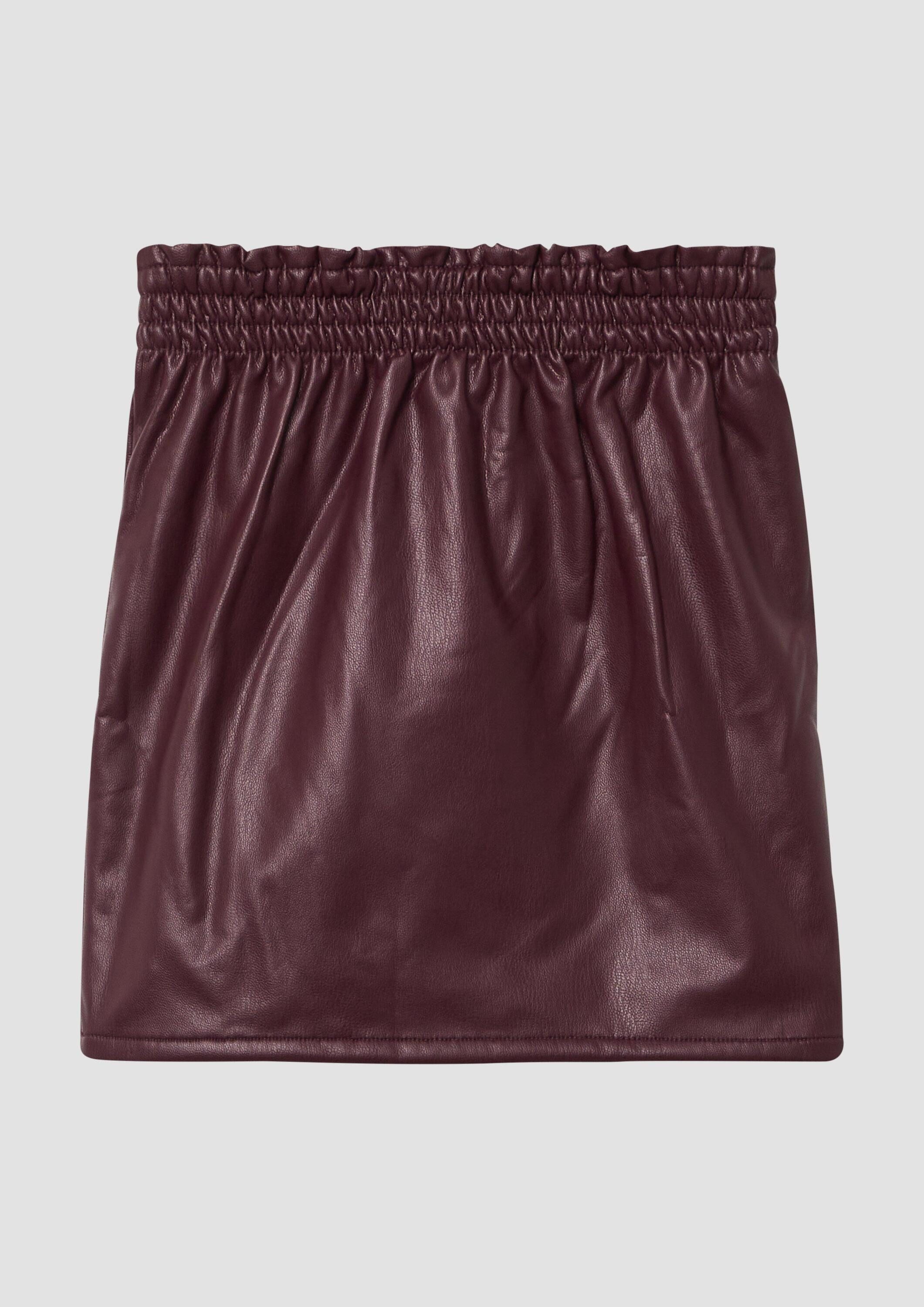 s.Oliver Minirock Rock Minirock aus Lederimitat mit samtigem Futter