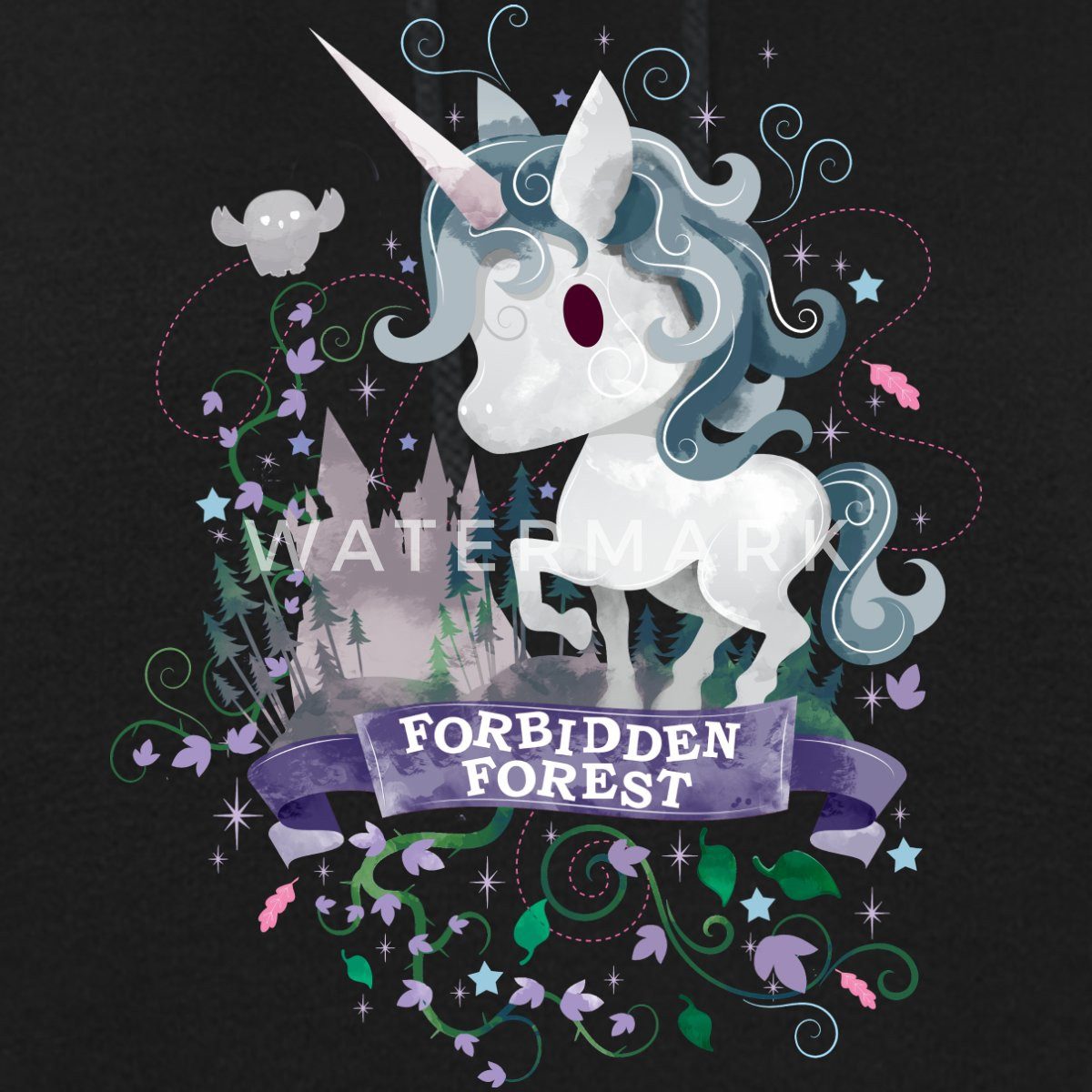 Spreadshirt Hoodie Harry Potter X-Mas Einhorn Verbotener Wald Damen Hoodie (1-tlg)