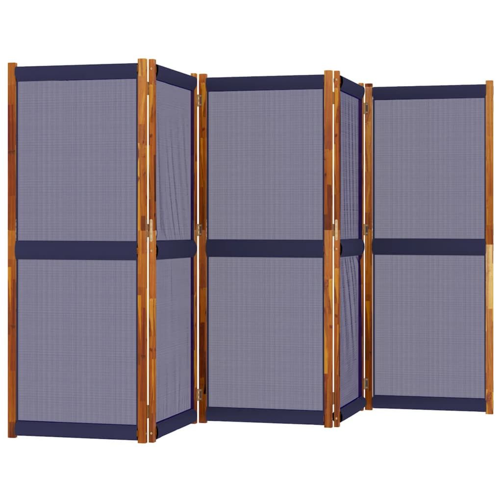 vidaXL Raumteiler 5-tlg. Paravent Dunkelblau 350x180 cm, 1-tlg.
