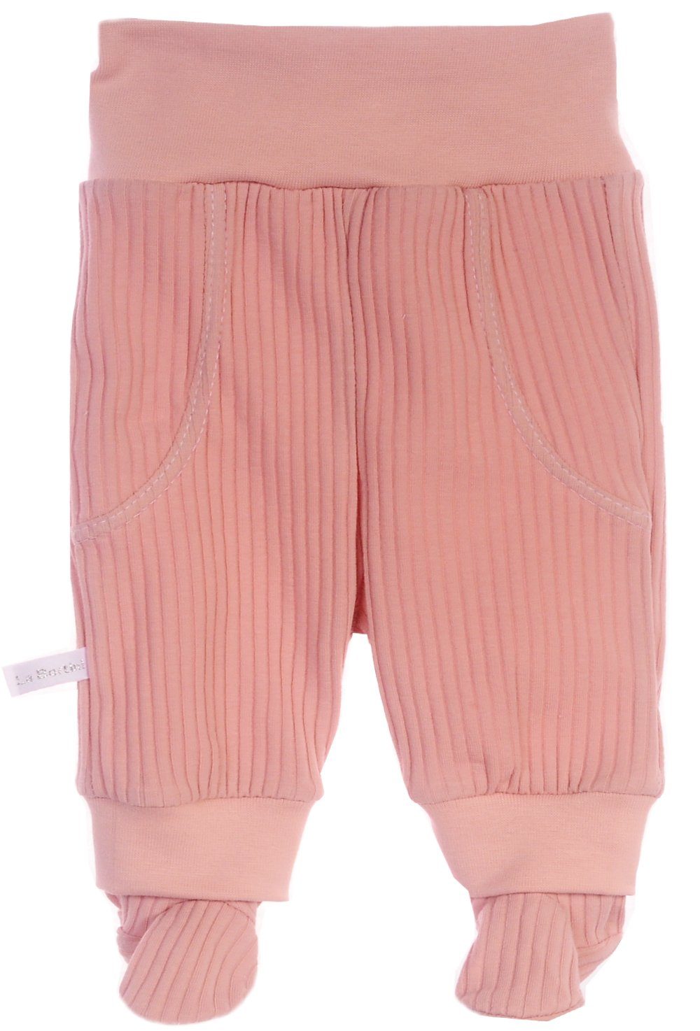 La Bortini Schlupfhose Hosen 3er Pack Baby Hose gerippt in creme rosa grau Erstlingshose elastisch, weich, 44 50 56 62 68 74 80