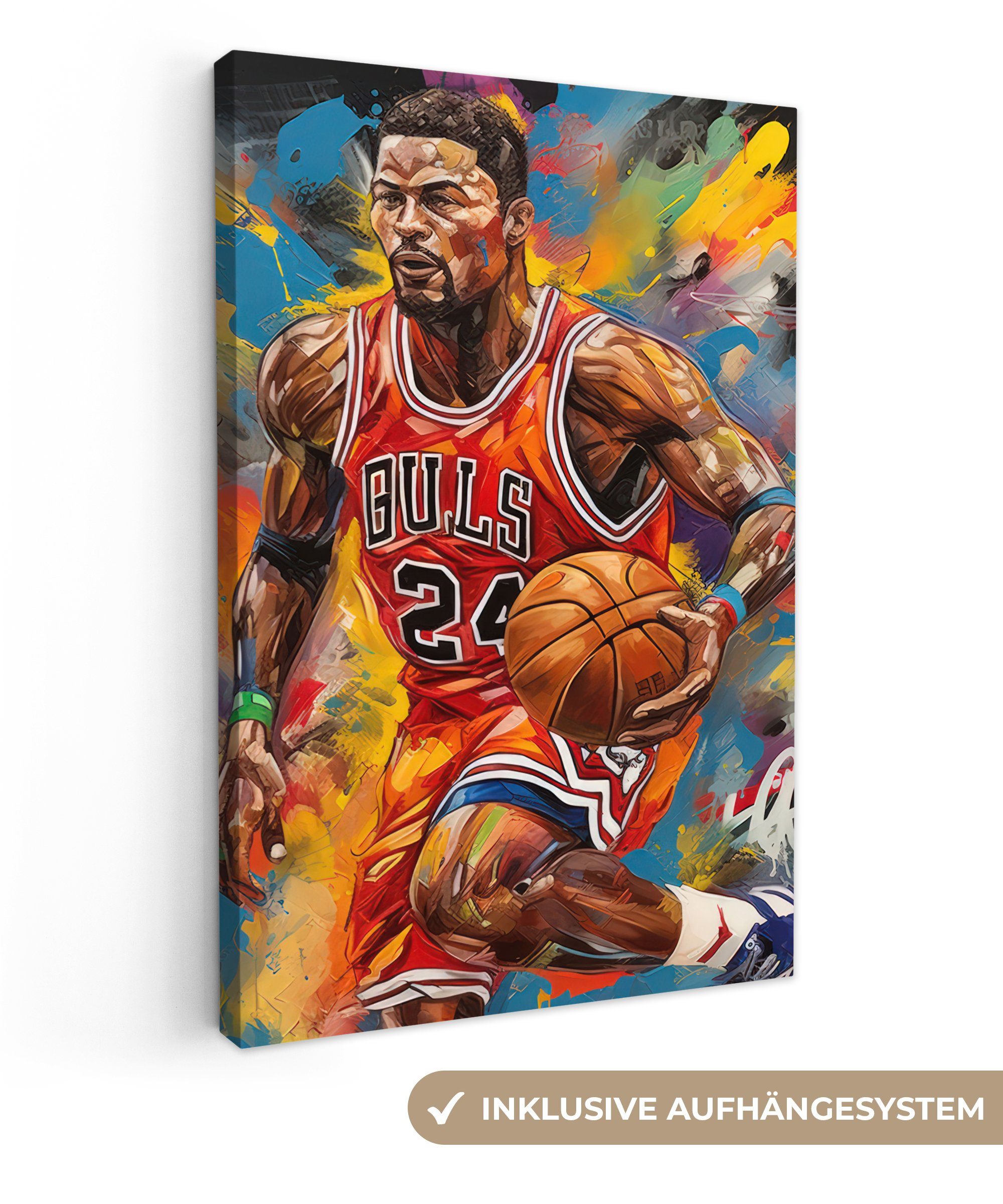OneMillionCanvasses® Leinwandbild Basketball - Farbe - günstig online kaufen