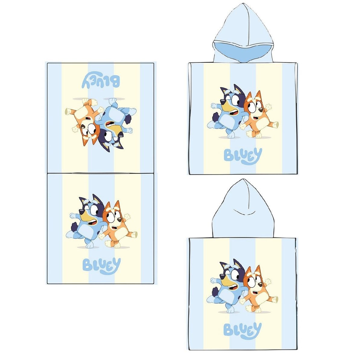 Bluey Sweatponcho Kinder- Kapuzenponcho Strandbad & Duschtuch 100x50cm (1-tlg)