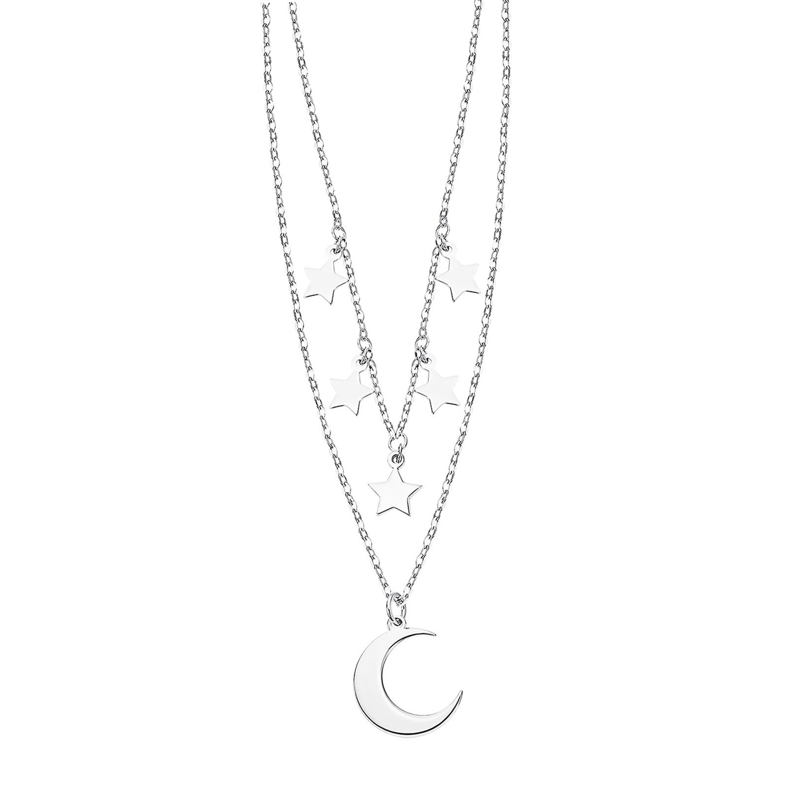 Silberkette LOTUS Silver Halskette Sterne Mond 925