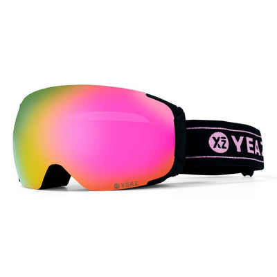 Señora rosa pink ski snowboardbrille Goggle anitbeschlag cristal doble 
