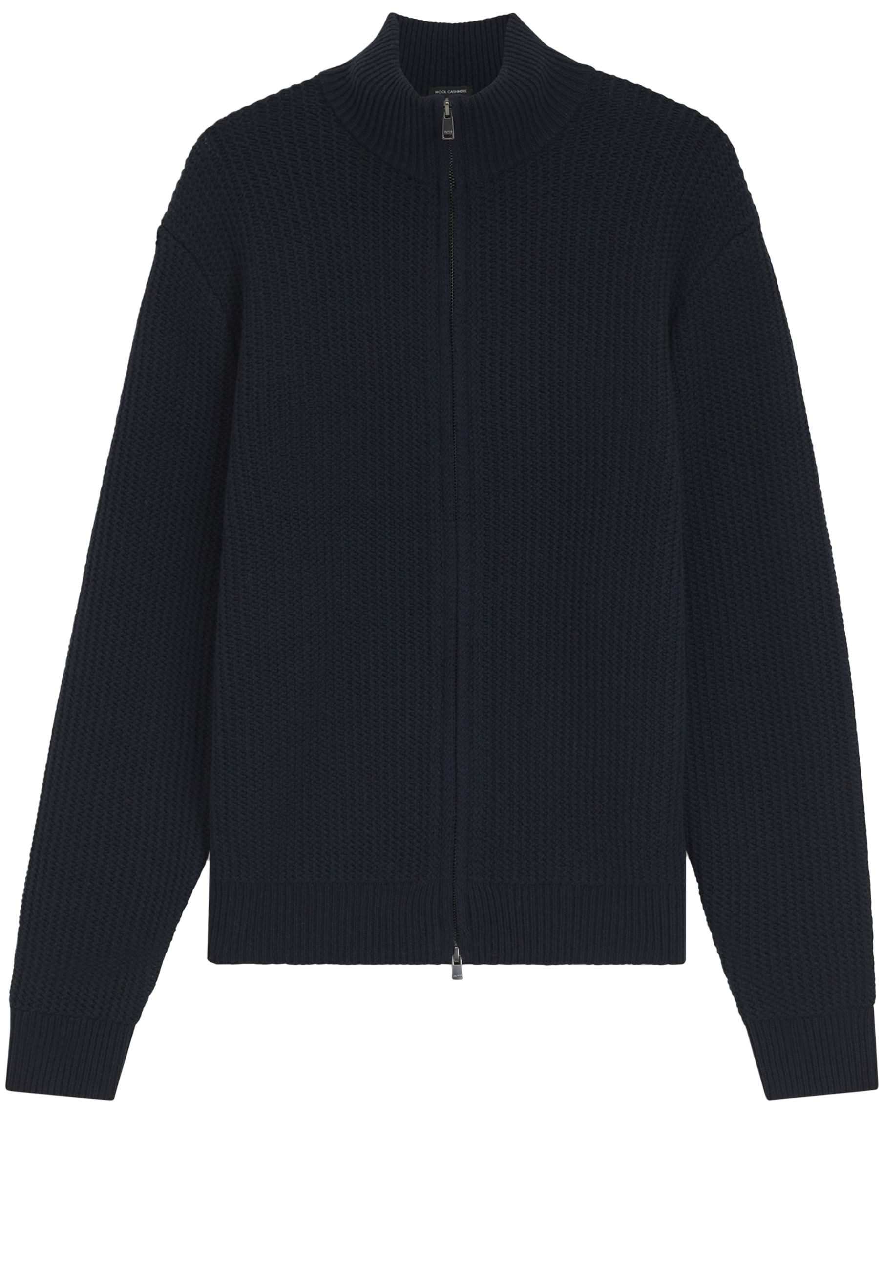 BOSS Strickjacke Fiocco mit Zickzack-Struktur (1-tlg)