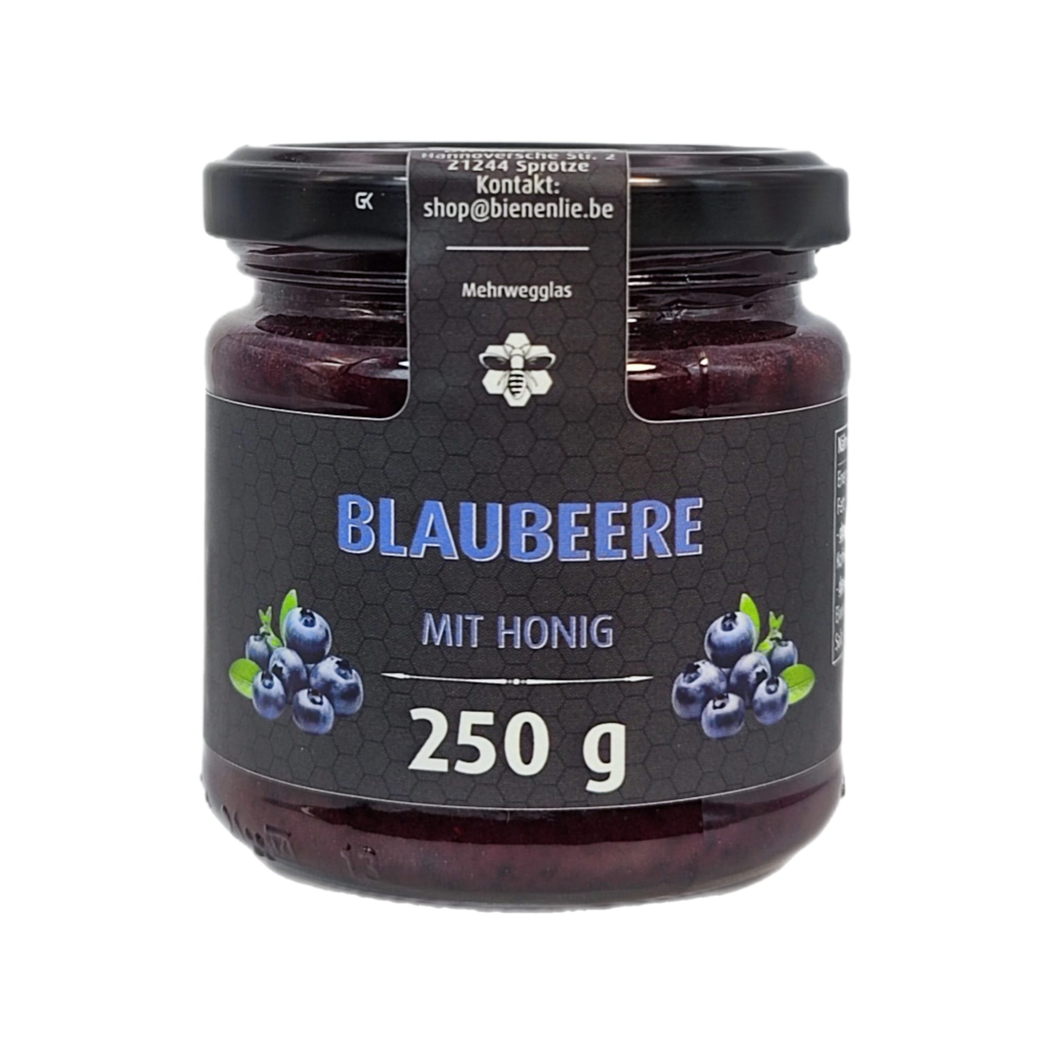Imkerei BienenLie.be Honig Blaubeere mit Honig - mild & fruchtig, 250g, 1 x 250 g, 1 St.
