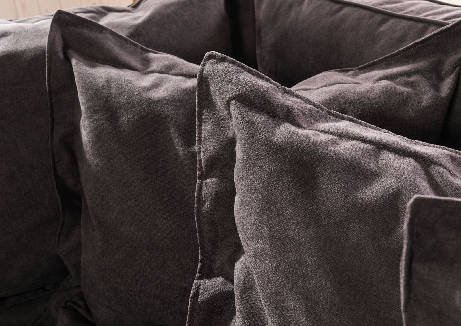 Massivmoebel24 Sofa SOFAS, 2-Sitzer 238x117x90 dunkelgrau SYLT