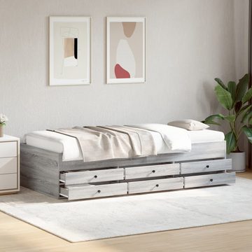 vidaXL Bett Tagesbett mit Schubladen Grau Sonoma 75x190 cm Holzwerkstoff