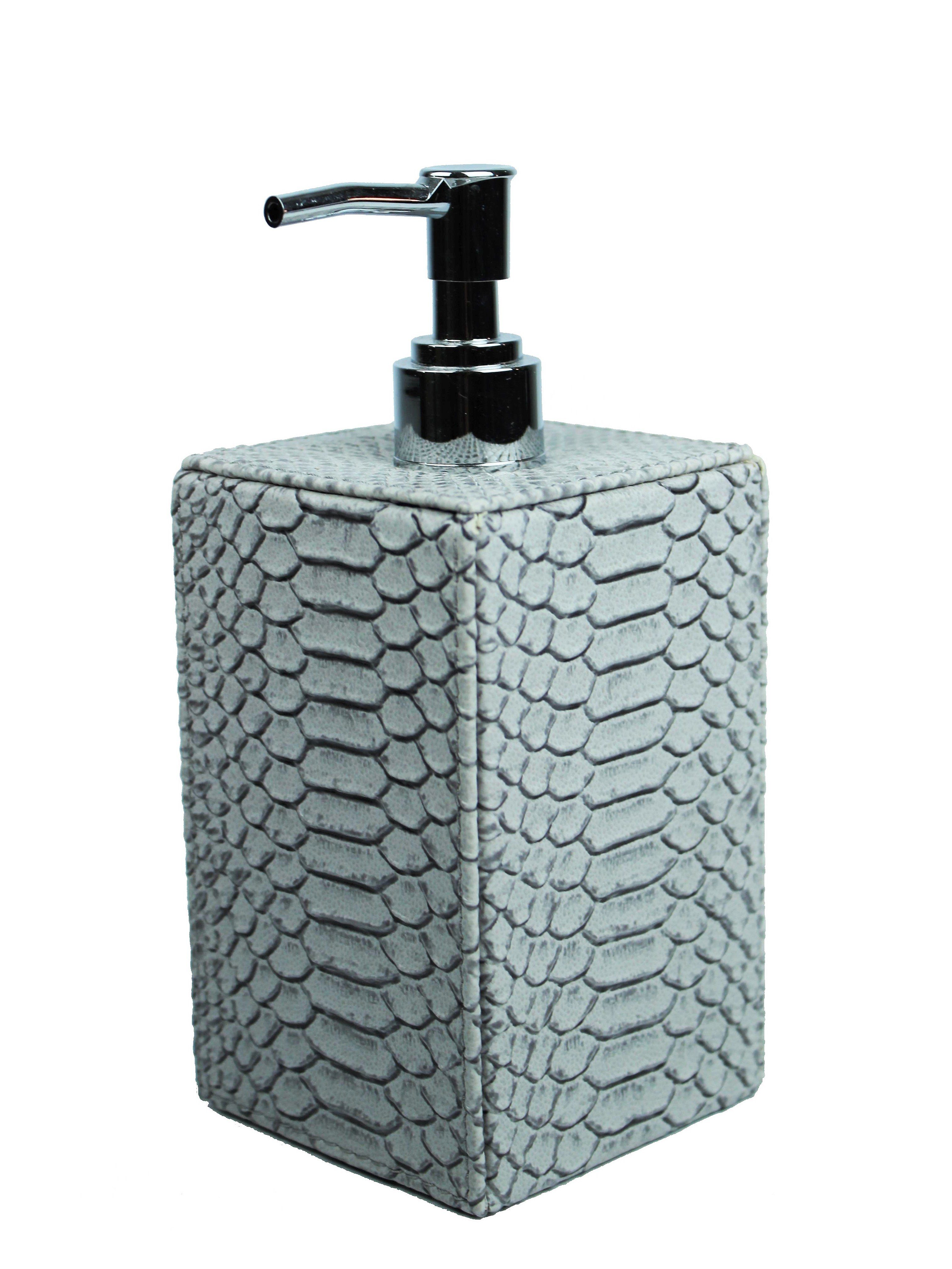 Signature Home Collection Seifenspender Seifenspender Kunstleder Leder Imitat quadratisch, (1 Stück, 1x Seifenspender), pflegeleichter, hygienischer Kunststoff