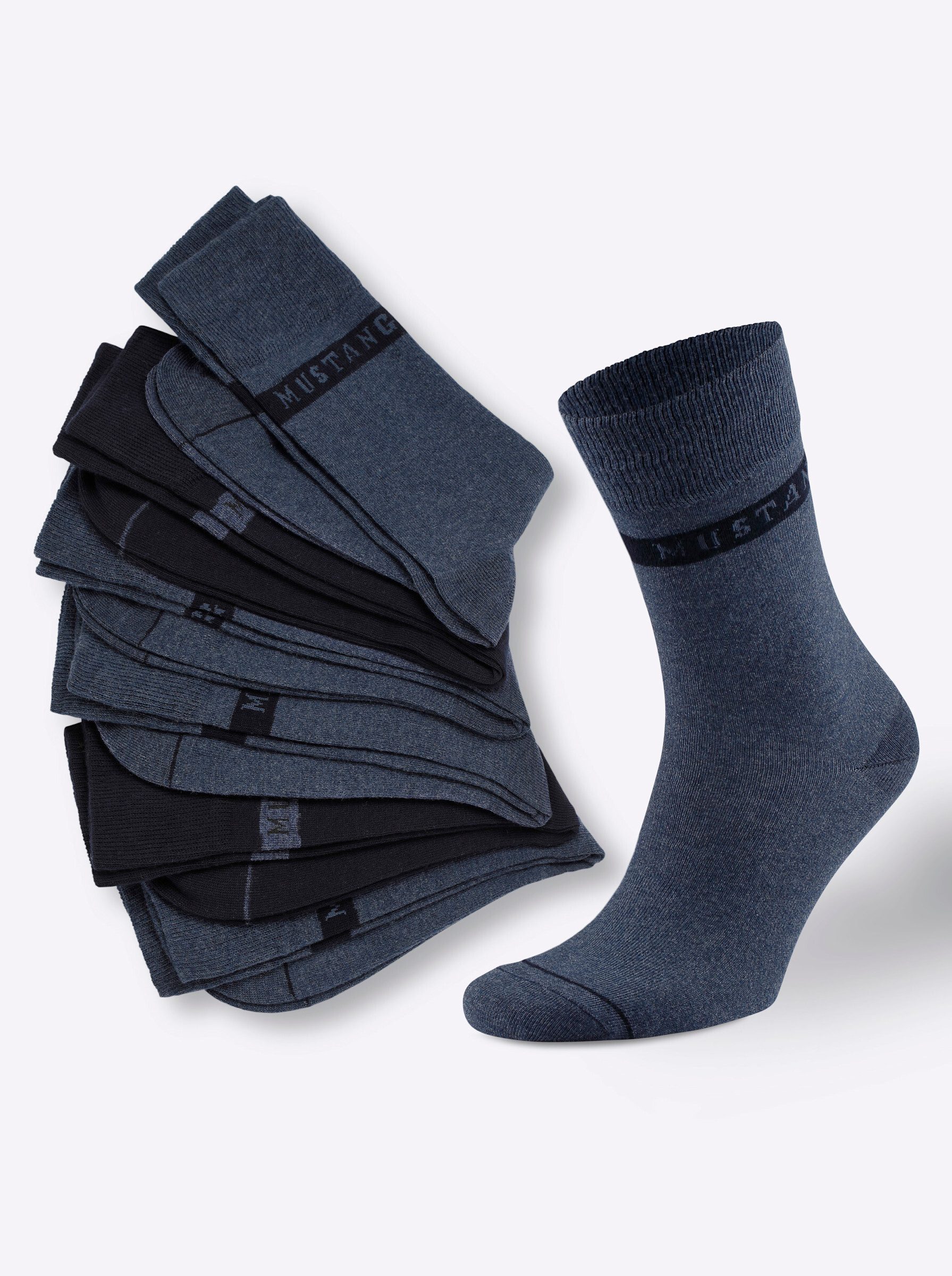 MUSTANG Socken "casual", (6 Paar), weicher und elastischer Komfortbund günstig online kaufen