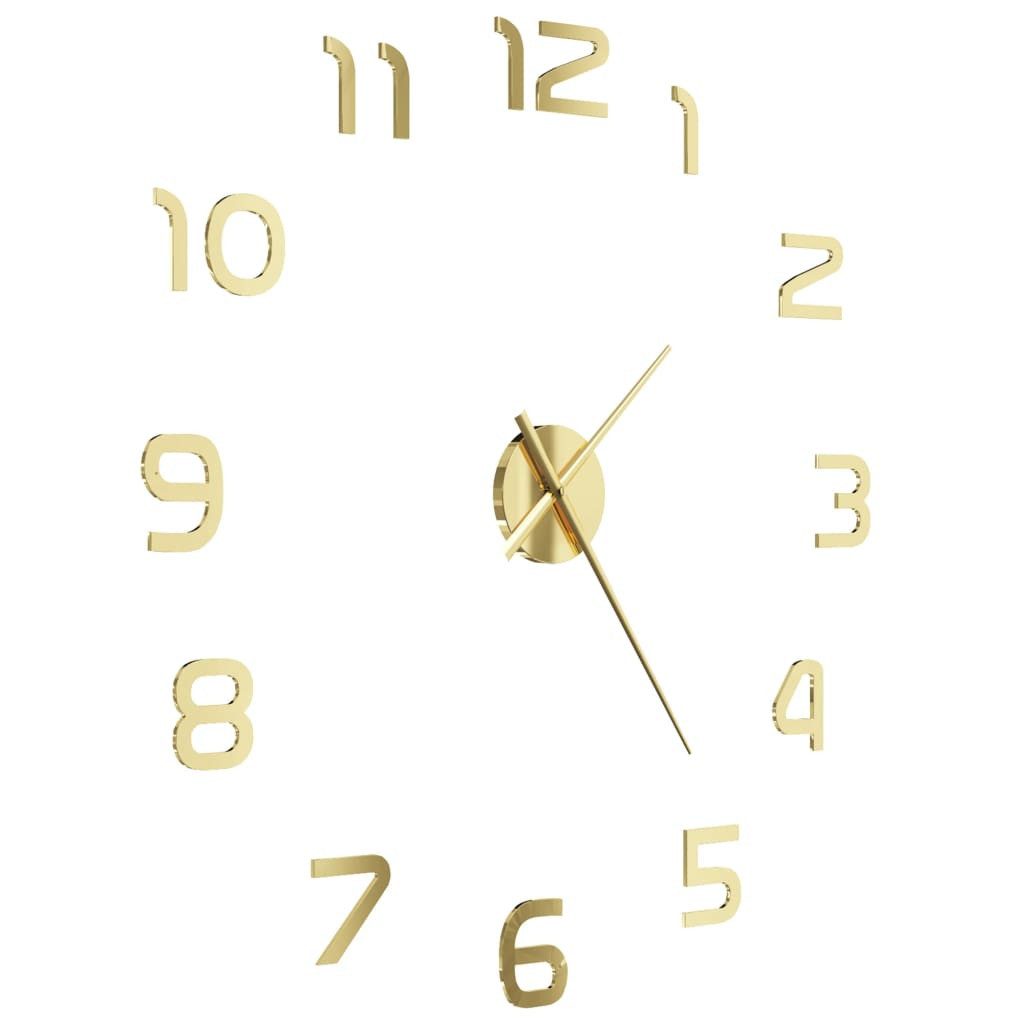 vidaXL Uhr NA 3D-Wanduhr Modernes Design 100 cm XXL Golden