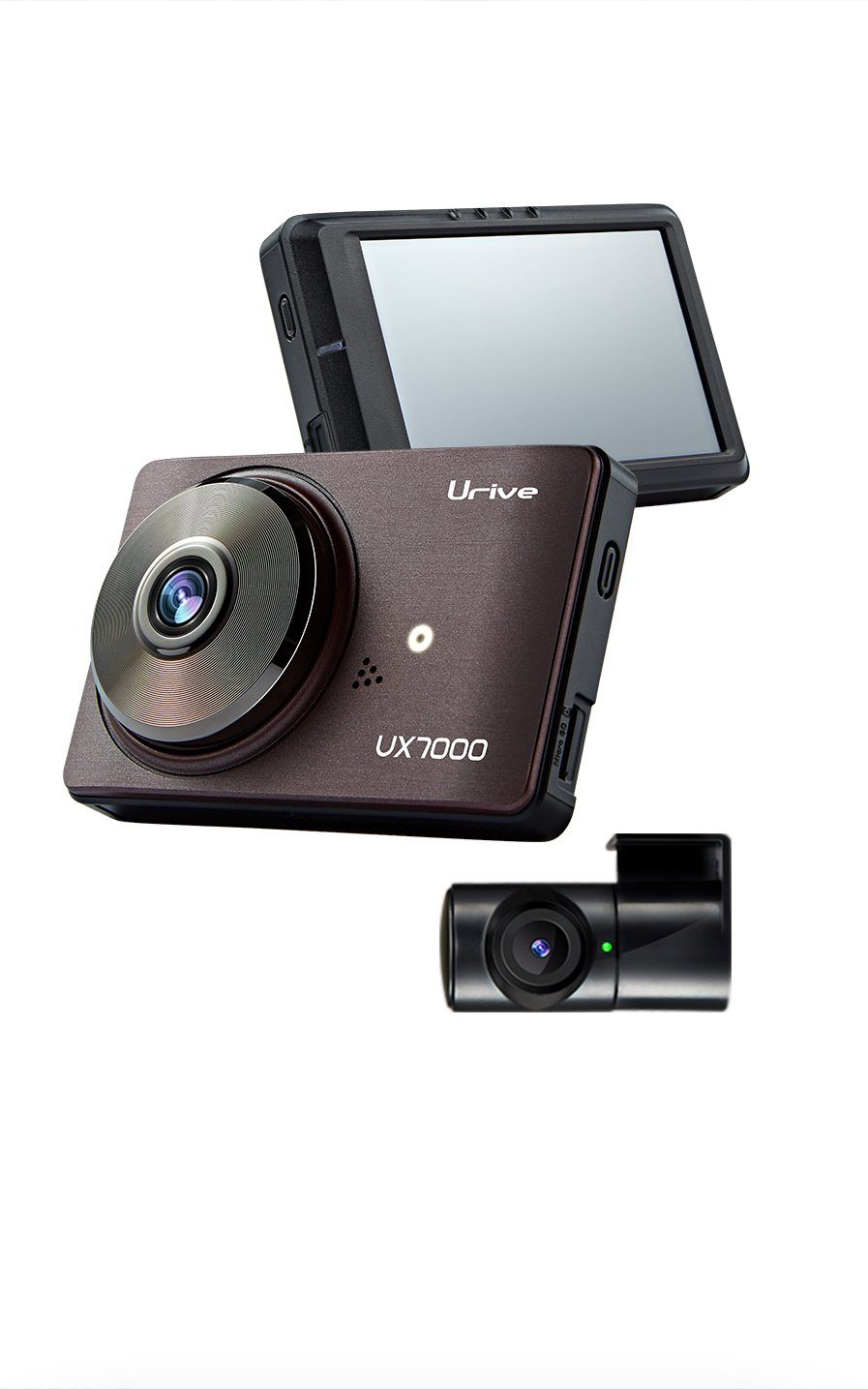 Urive »UX7000« Dashcam (Dual Dashcam 1080P Full HD Nachtsicht Vorne Hinten,  2.2 CMOS, 3.5" LCD Display, 32GB Micro-SD, WDR, Weitwinkel, Loop-Aufnahme &  G-Sensor, 24h Parküberwachung, Dual Dashcam 1080P Full HD Nachtsicht Vorne