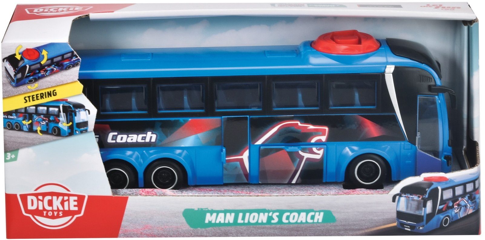 Dickie Toys Spielzeug-Bus Spielfahrzeug Bus Go Real / City MAN Lion's Coach 203744017