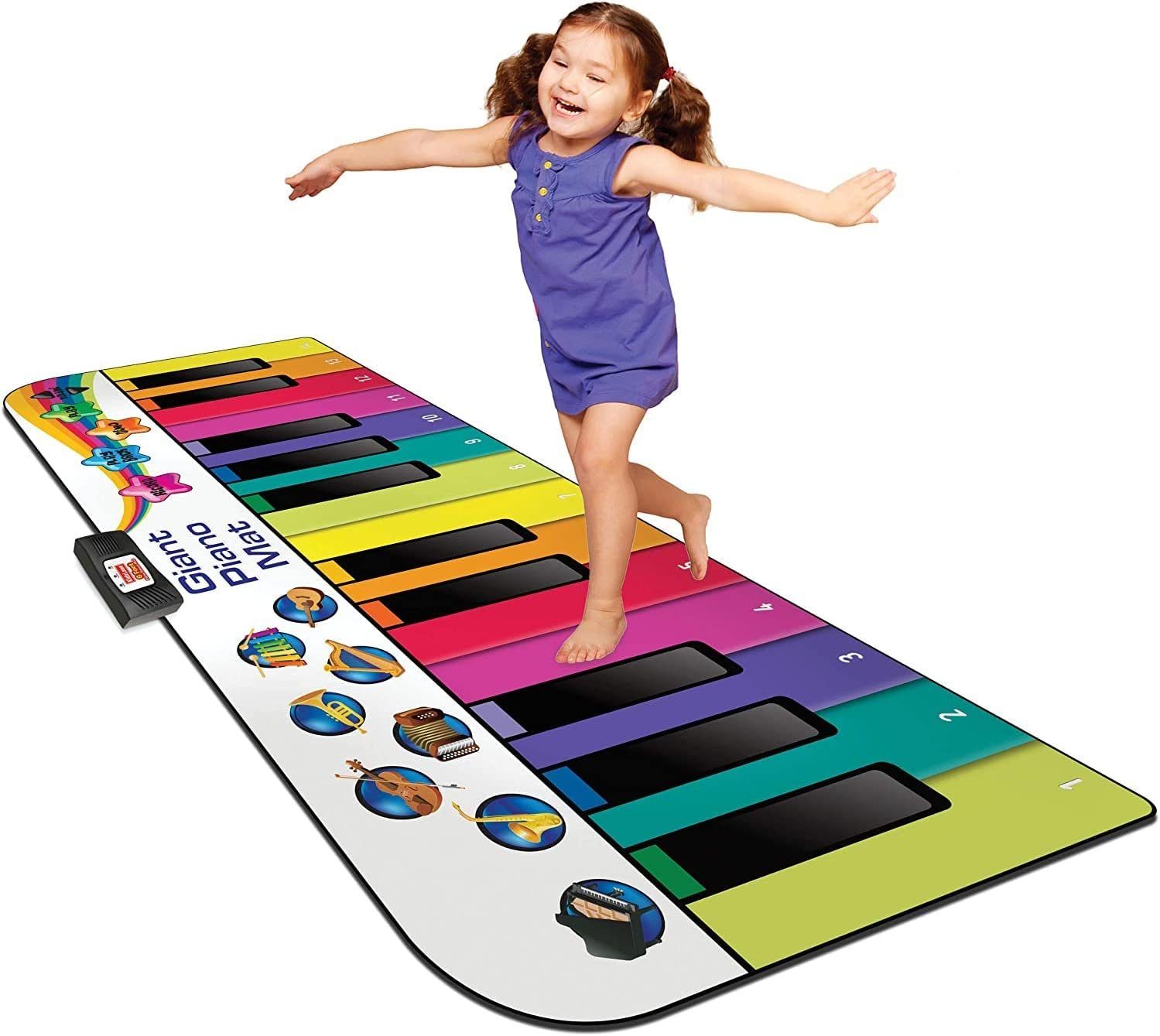 N-GEAR Spielzeug-Musikinstrument Riesen Klaviermatte XXL Tanzmatte Musikmatte Kids Piano und Musikbox, Soundeffekte Farbcodierte Klaviertasten