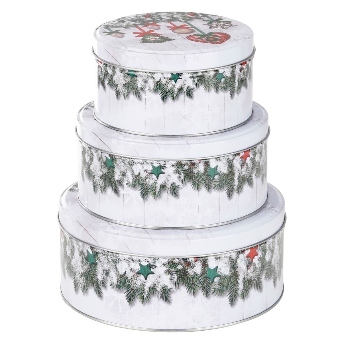 bonsport Keksdose Weihnachts Банки для печенья Set, rund 3-tlg., Metall, (3-tlg), Tannenzweige