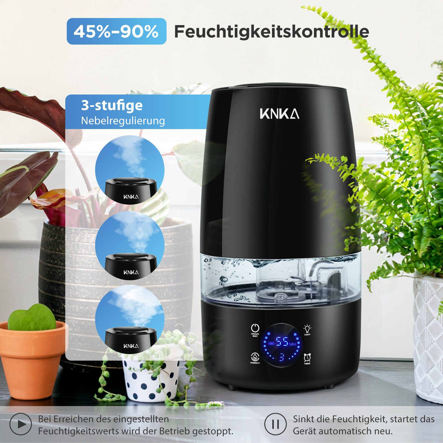 Keramikfilter des KNKA Luftbefeuchters – wiederverwendbar und leicht zu reinigen