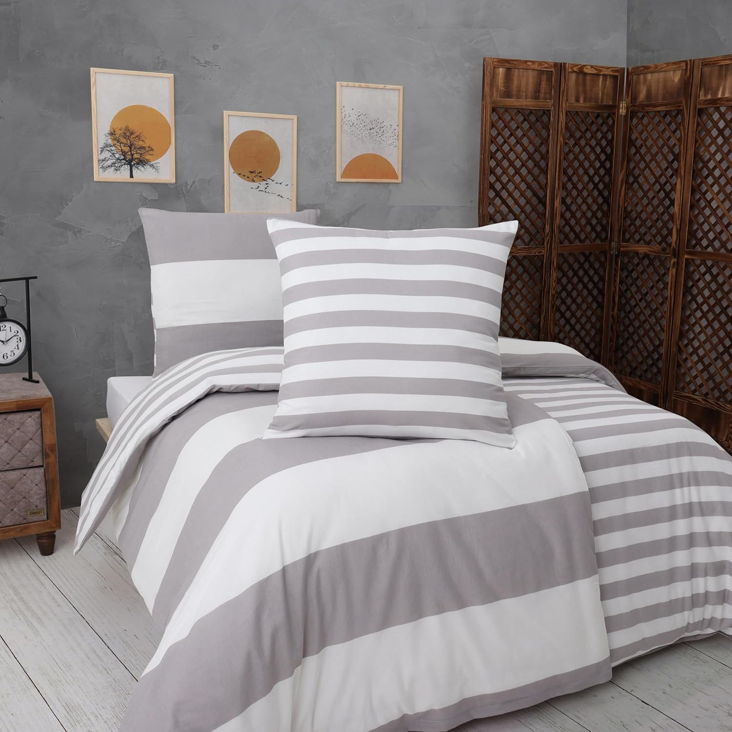 Vency Home Bettwäsche in Gr. 135x200, 155x220 cm oder 200x200, 4 teilig, 2x Bettbezug Reißverschluss + 2x Kissenbezug 80x80 Umschlagverschluss