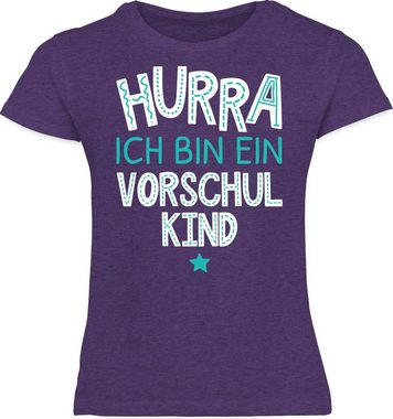 Shirtracer T-Shirt Hurra ich bin ein Vorschulkind türkis weiß Vorschulkinder Geschenke