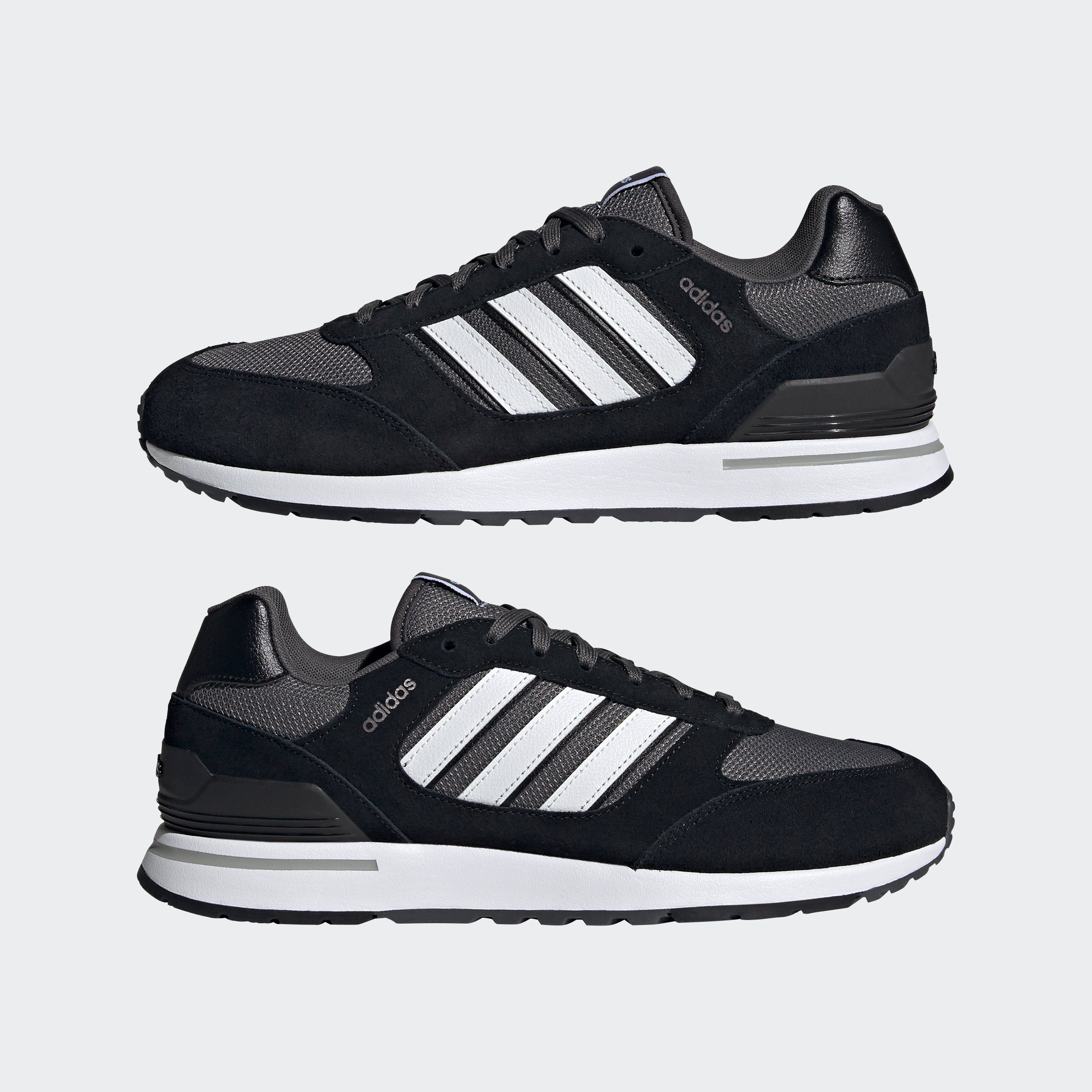 adidas Sportswear / Cloud Black / White RUN Core 80S Six Sneaker Grey
