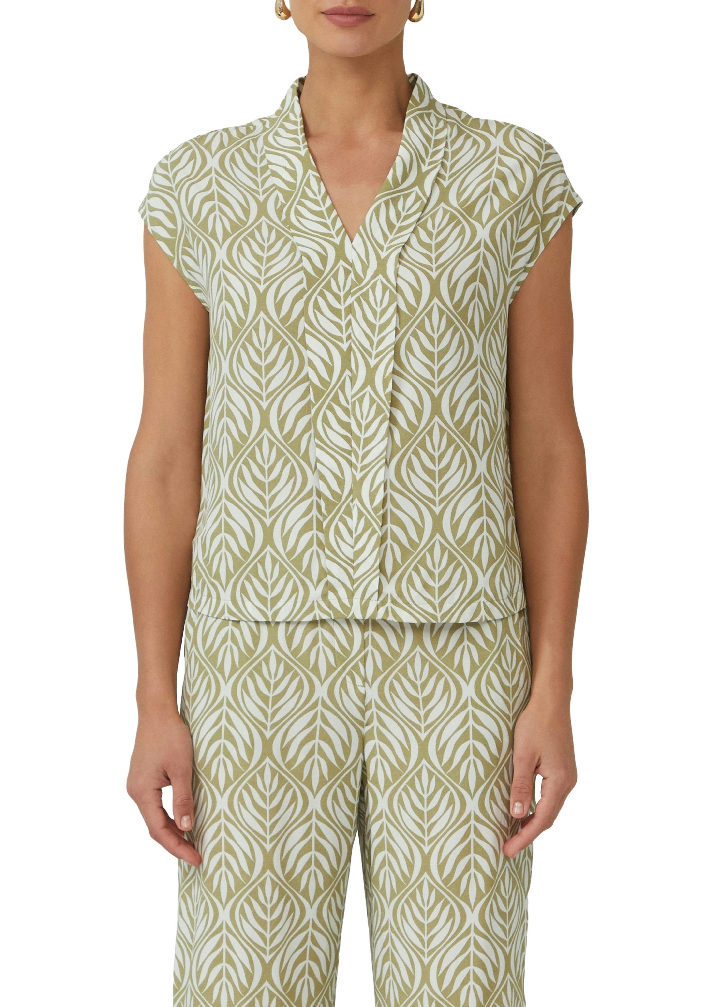 s.Oliver BLACK LABEL Kurzarmbluse mit All-Over Print