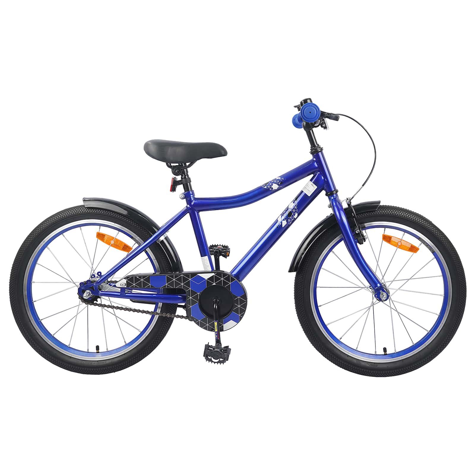 vidaXL Kinderfahrrad 137 x 54 x 79 cm Kinderfahrrad 20 Zoll für 6-11 Jahre alt Dunkelblau