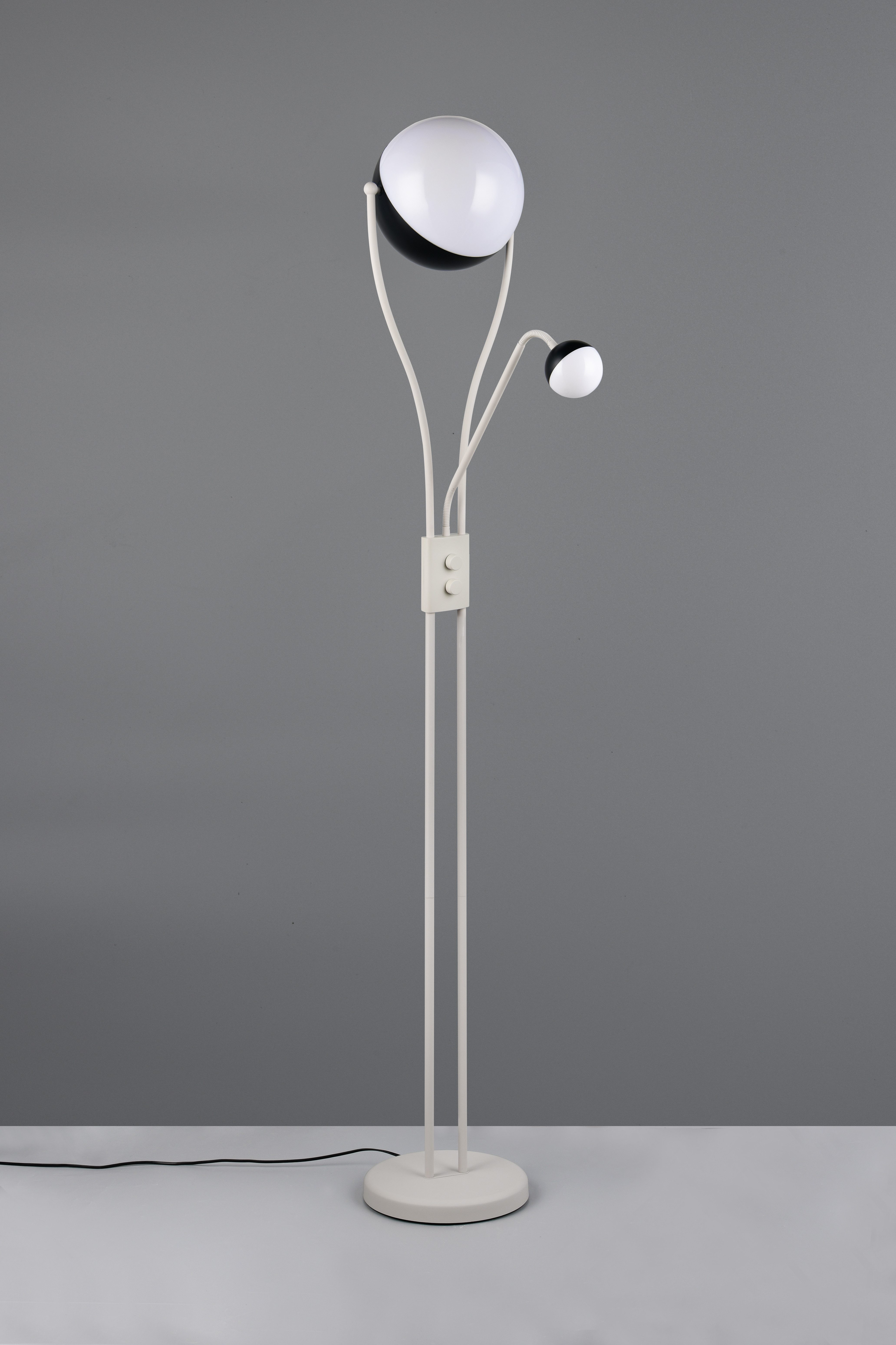 TRIO Leuchten LED Stehlampe CHRIS, LED Stehleuchte, mit Lesearm, Drehdimmer, Dimmfunktion, Lesearm, getrennt schaltbar, LED fest integriert, Warmweiß, flexibles Leselicht getrennt schalten + dimmen, warmweißes Licht 3000K