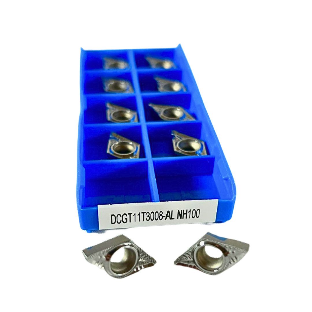 RACEL Wendeplattenfräser 10x DCGT11T304 VHM Wendeplatten für Aluminium ISO Blank Poliert, 10-tlg., Vollhartmetall