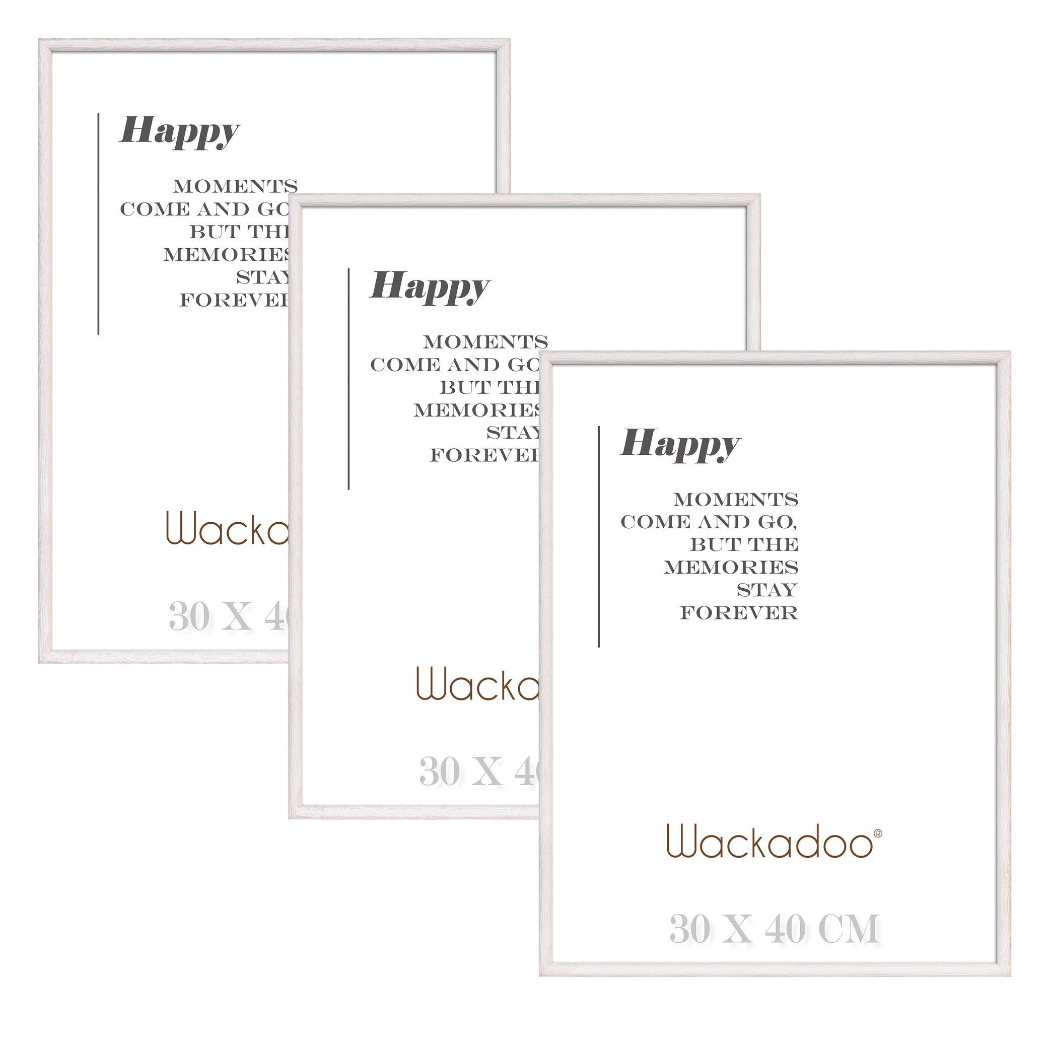 Wackadoo Living Bilderrahmen-Set HAPPY mit Glasscheibe günstig online kaufen