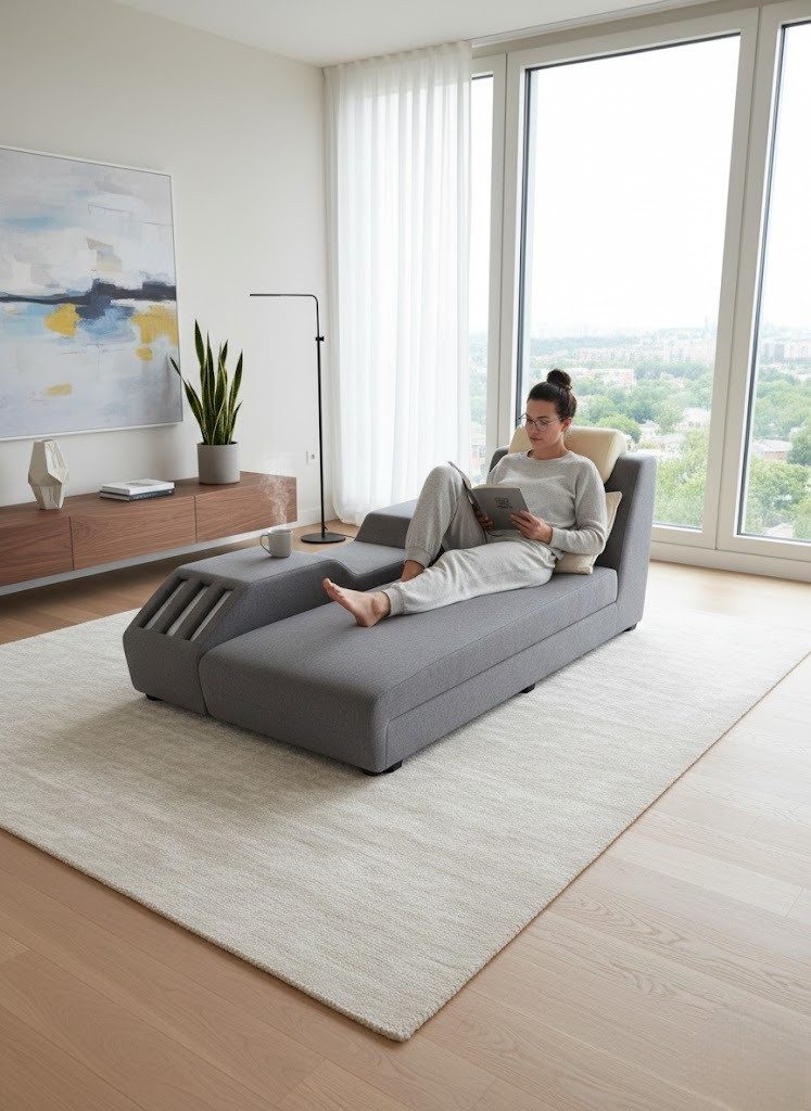 Xlmoebel 3-Sitzer Elegantes Design-Sofa mit weichem grauem Sitzpolster Sofort, 3-Sitzer, Hergestellt in Europa