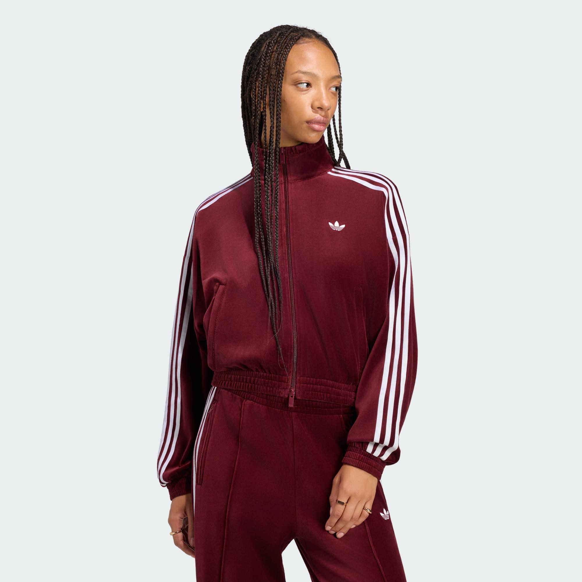 adidas Originals Sweatshirt VELOURS TRACK TOP, PLISSIERT (1-tlg)