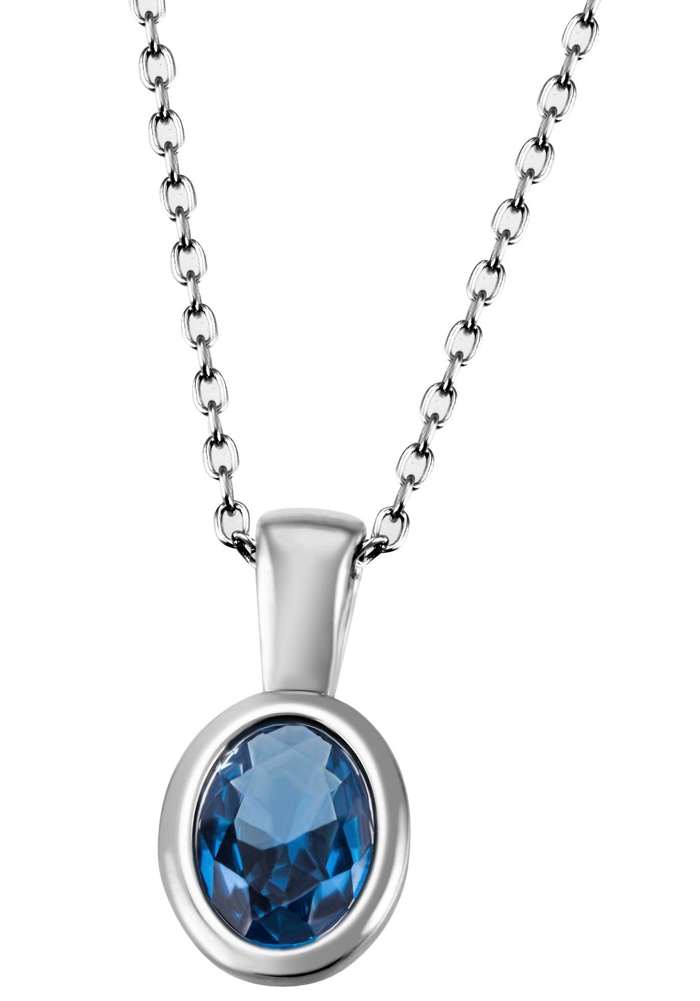 Firetti Kette mit Кулон Schmuck Geschenk Silber 925 Halsschmuck Halskette Ankerkette Oval, mit Glasstein