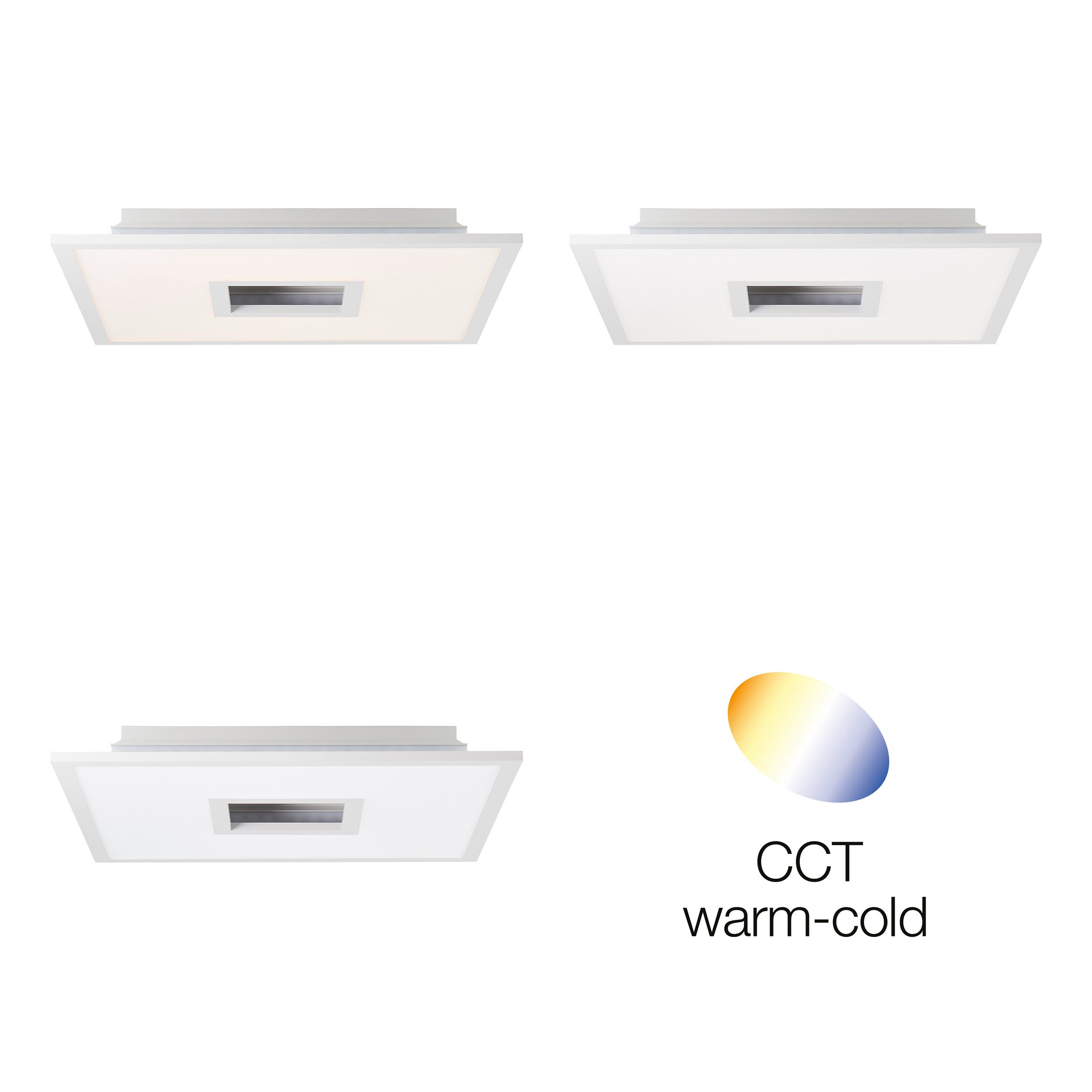 Brilliant LED Panel Ellia, CCT - über Fernbedienung, Dimmfunktion, Farbwechsel, Memoryfunktion, Nachtlichtfunktion, Timerfunktion, LED fest integriert, warmweiß - kaltweiß, LED Aufbaupaneel, 45 x 45 cm, 2400 lm, dimmbar, 2700-6500 K, CCT, RGB