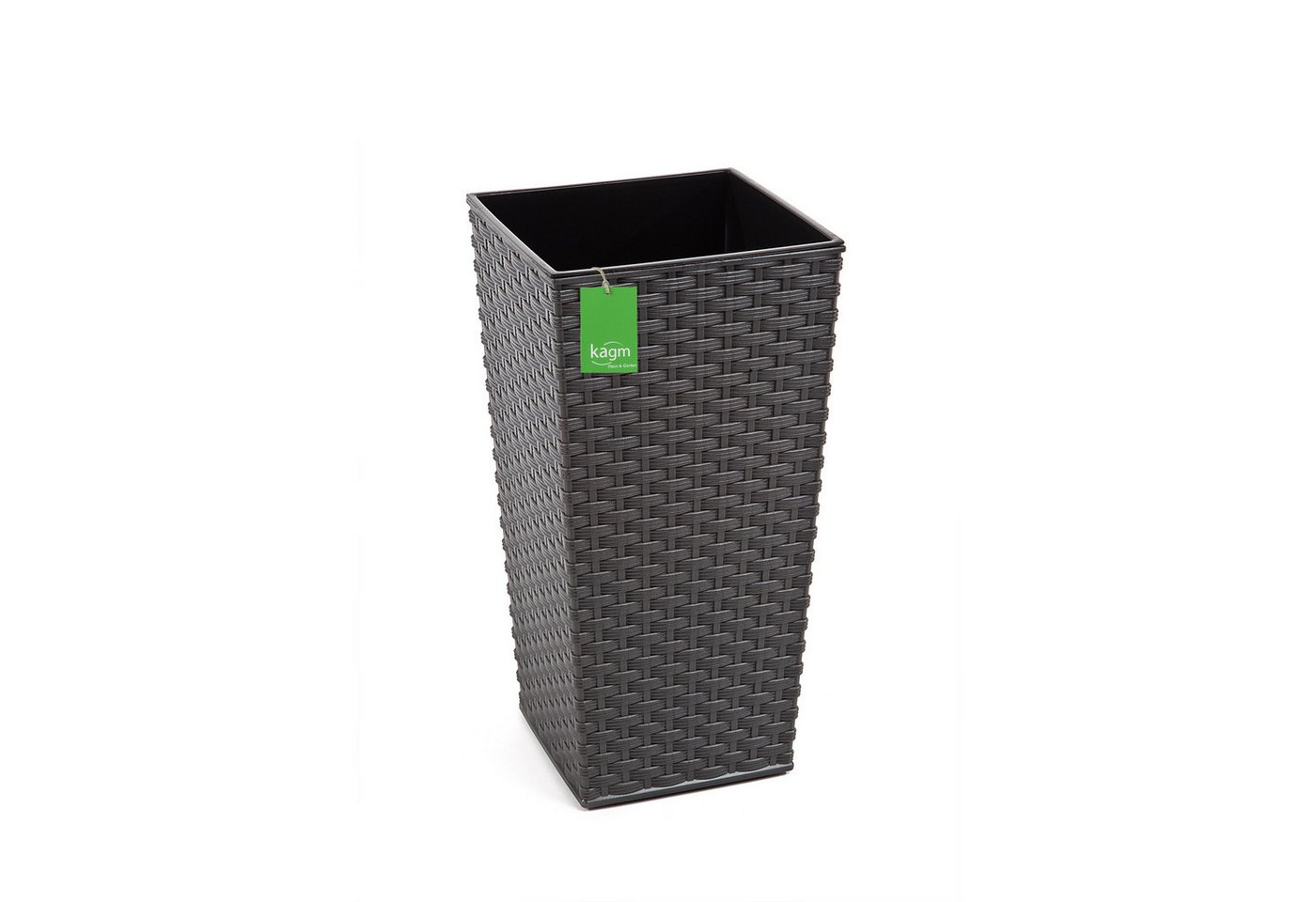KAGM Pflanzkübel Blumenkübel Blumentopf in Rattan-Optik Pflanzgefäß (inkl. Pflanzeinsatz)