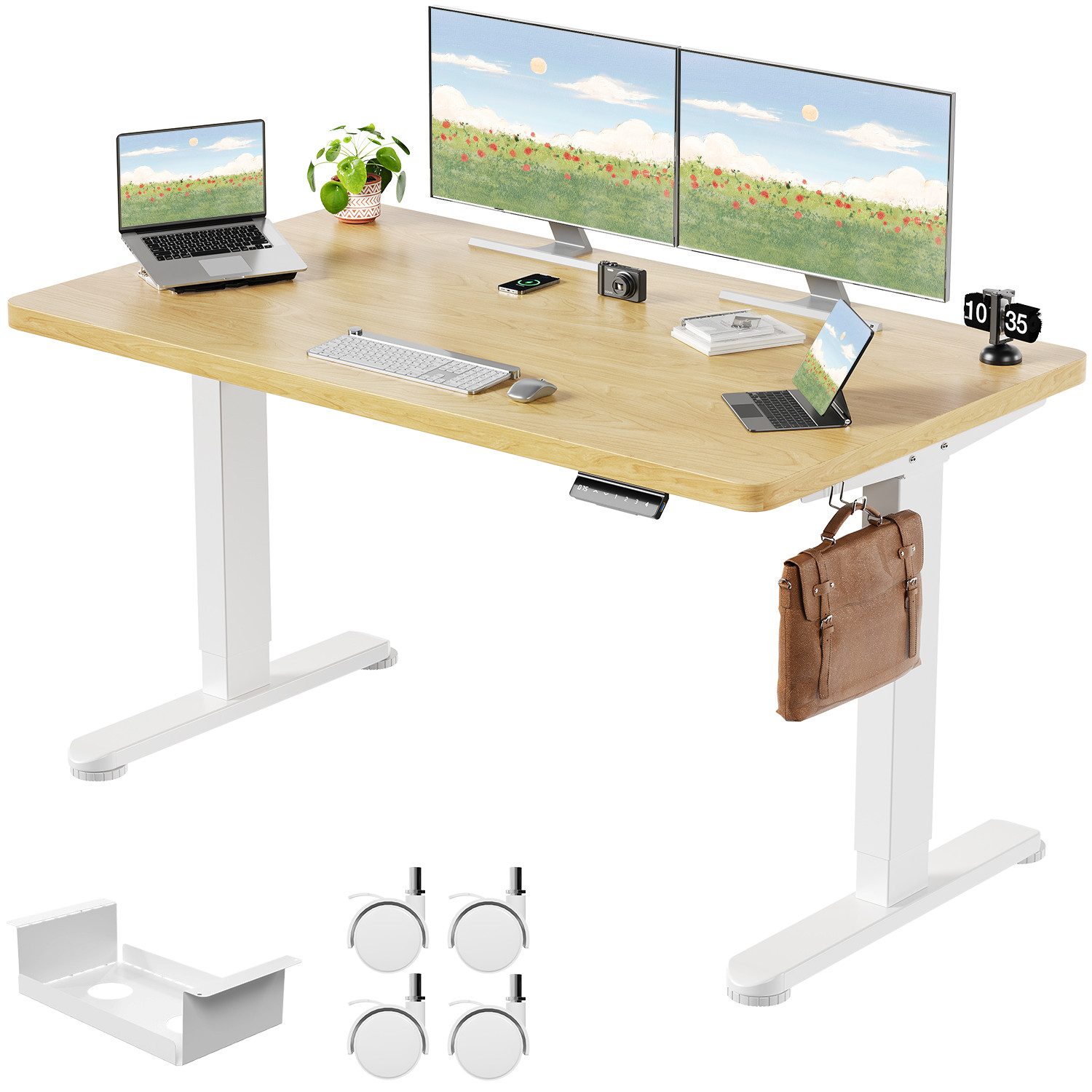 Furnicopia Schreibtisch Höhenverstellbar mit einer 25 mm dicken einteiligen günstig online kaufen