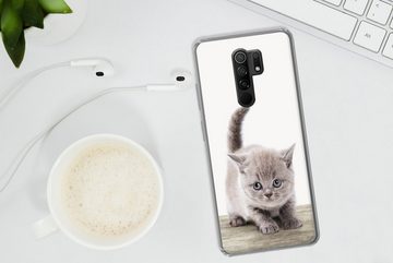 MuchoWow Handyhülle Kätzchen - Katze - Haustiere - Jungen - Kinder - Mädchen, Phone Case, Handyhülle Xiaomi Redmi 9, Silikon, Schutzhülle