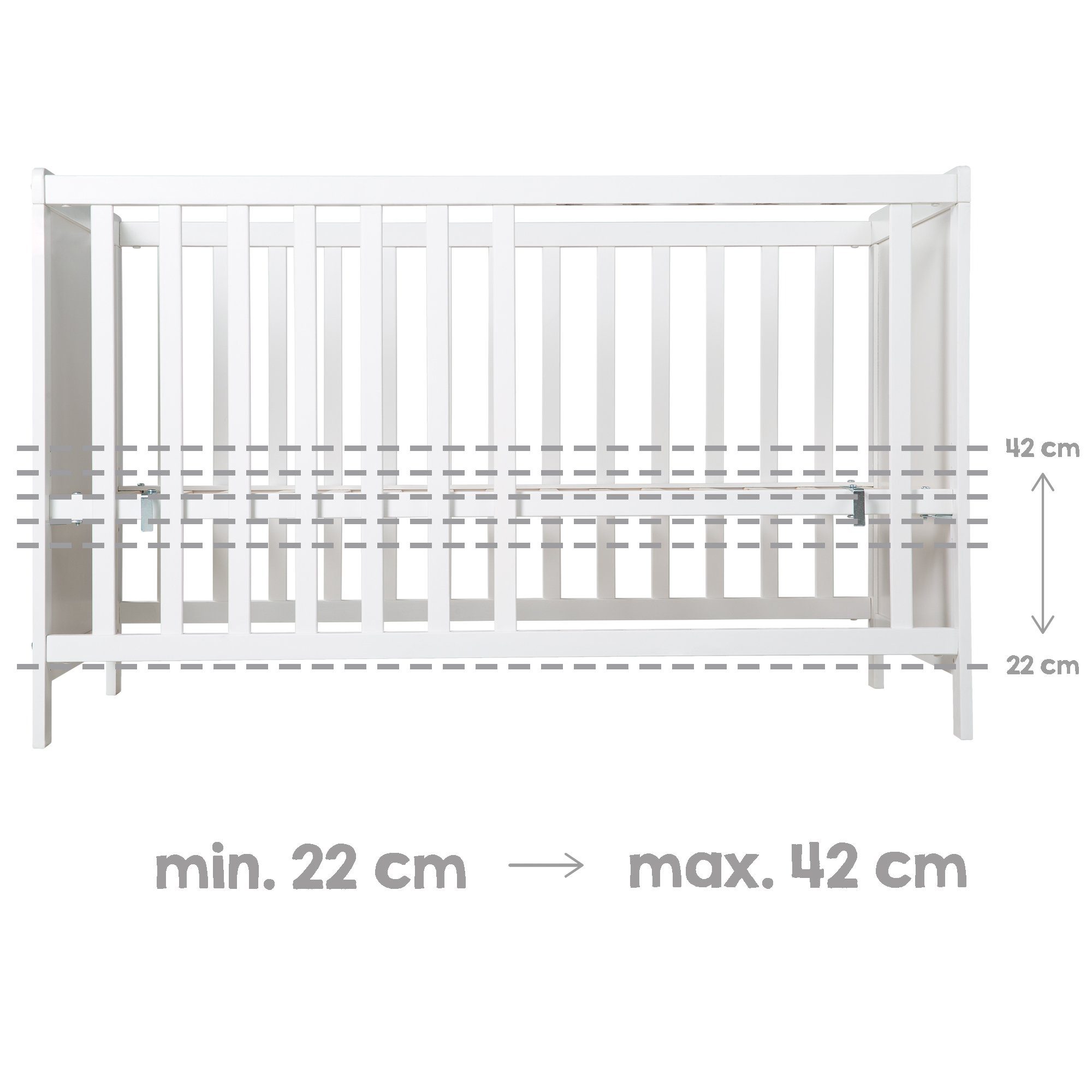 roba® bedside crib stars grey, convertible bedside crib & baby bed