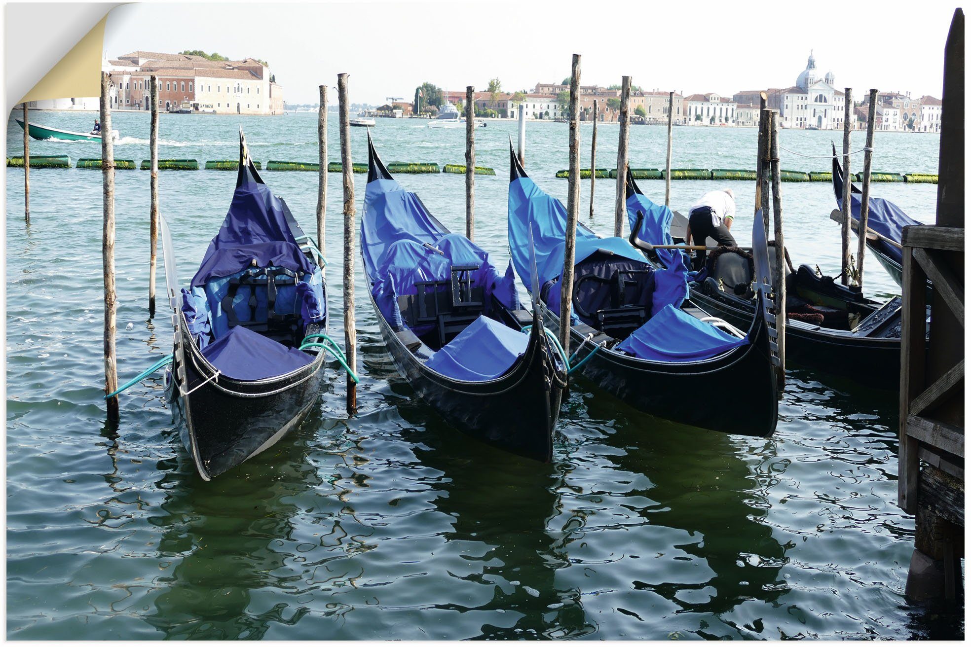 in Ein oder (1 Moment Artland Wandbild Venedig, Alubild, Venedig Leinwandbild, versch. ruhiger Poster Größen Wandaufkleber in St), als