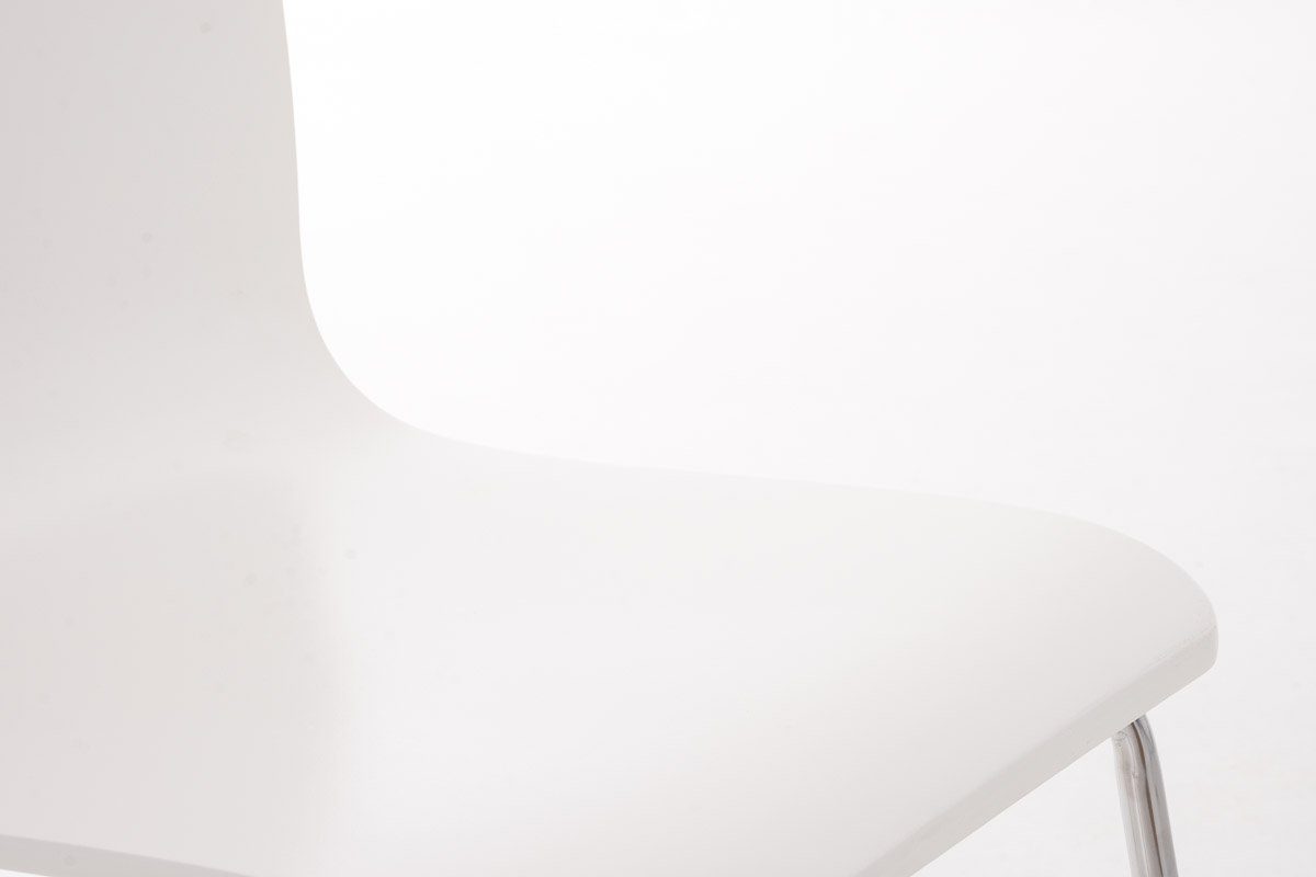 - Peppo geformter chrom Metall Messestuhl), Besucherstuhl (Besprechungsstuhl Gestell: Sitzfläche Warteraumstuhl ergonomisch - - TPFLiving Holz mit - weiß Sitzfläche: Konferenzstuhl